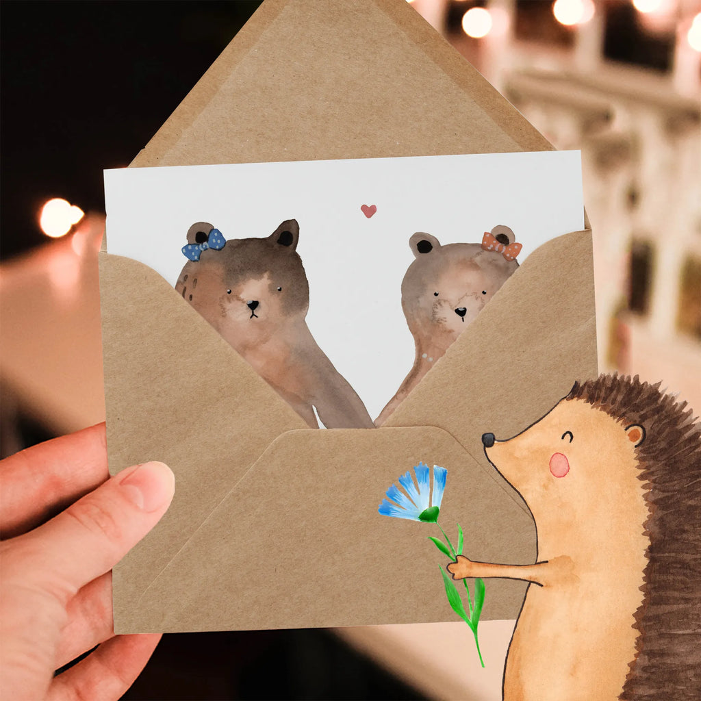Deluxe Karte Bär Freundin Klappkarte, Einladungskarte, Glückwunschkarte, Hochwertige Grußkarte, Karte, Grußkarte, Hochwertige Klappkarte, Hochzeitskarte, Geburtstagskarte, Bär, Teddy, Teddybär, Bär Freundin Beste Freund Liebe Liebesbeweis Verliebt Kumpel Kumpeliene