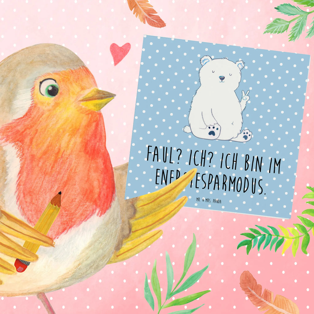 Deluxe Karte Eisbär Faul Hochzeitskarte, Karte, Glückwunschkarte, Grußkarte, Einladungskarte, Geburtstagskarte, Klappkarte, Hochwertige Klappkarte, Hochwertige Grußkarte, Bär, Teddy, Teddybär, Arbeit, Eisbär, Büro, Arbeitsplatz, Entspannen, Nordpol, Relaxen, Bürojob, Faul, Homeoffice