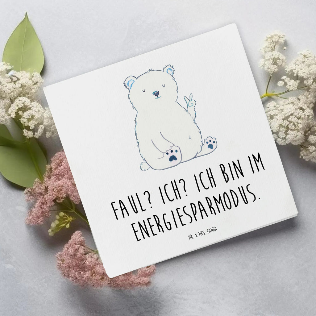 Deluxe Karte Eisbär Faul Hochzeitskarte, Karte, Glückwunschkarte, Grußkarte, Einladungskarte, Geburtstagskarte, Klappkarte, Hochwertige Klappkarte, Hochwertige Grußkarte, Bär, Teddy, Teddybär, Arbeit, Eisbär, Büro, Arbeitsplatz, Entspannen, Nordpol, Relaxen, Bürojob, Faul, Homeoffice