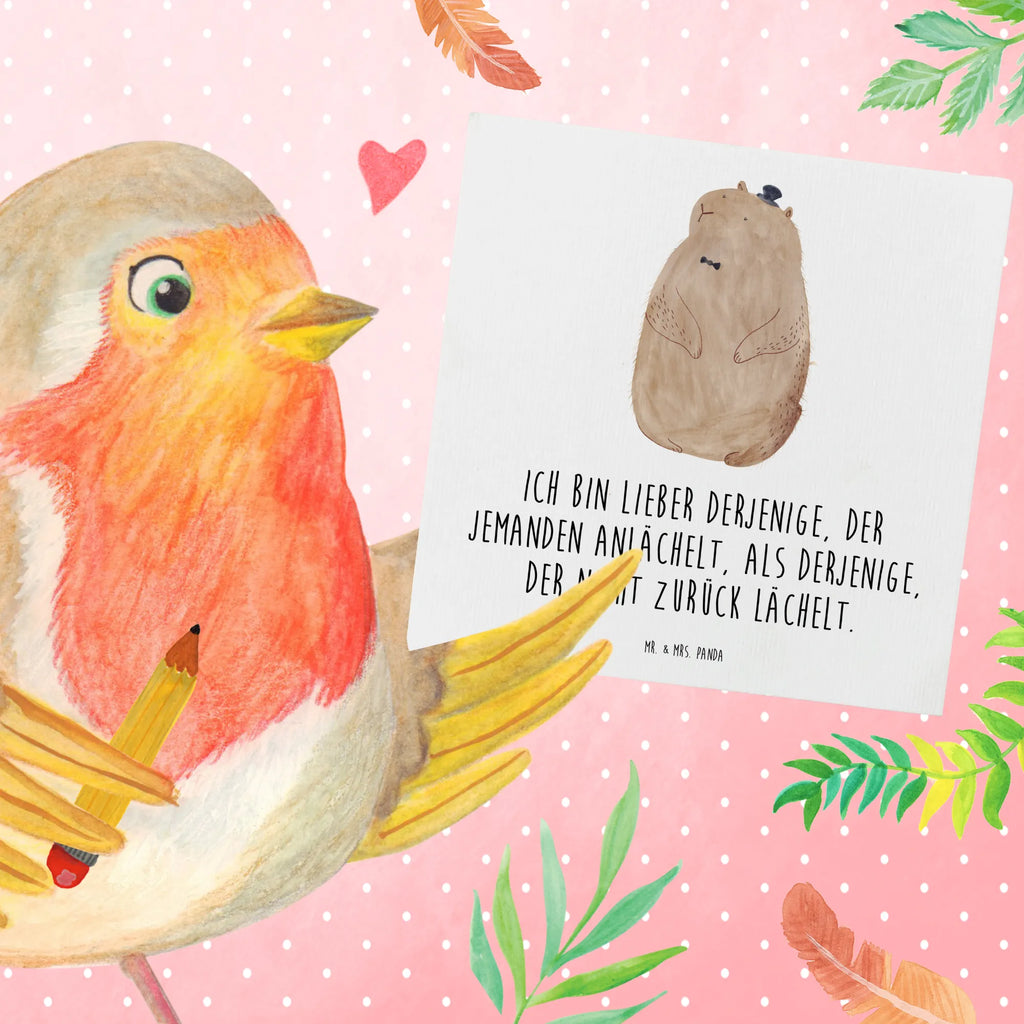 Deluxe Karte Murmeltier Klappkarte, Hochwertige Klappkarte, Einladungskarte, Geburtstagskarte, Hochwertige Grußkarte, Grußkarte, Karte, Hochzeitskarte, Glückwunschkarte, Tiermotive, Gute Laune, lustige Sprüche, Tiere, Fröhlichkeit, Knigge, Respekt, Murmeltier, Freundlichkeit, Anstand