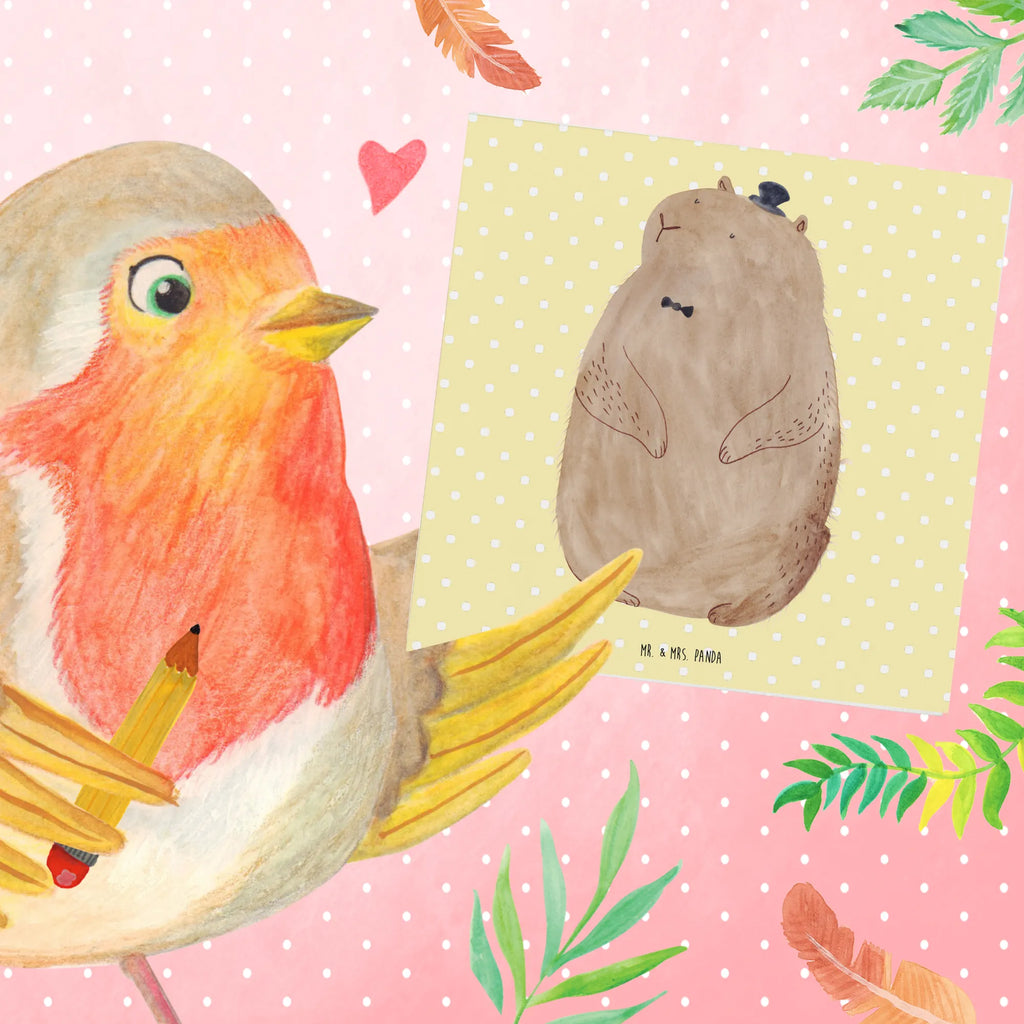 Deluxe Karte Murmeltier Klappkarte, Hochwertige Klappkarte, Einladungskarte, Geburtstagskarte, Hochwertige Grußkarte, Grußkarte, Karte, Hochzeitskarte, Glückwunschkarte, Tiermotive, Gute Laune, lustige Sprüche, Tiere, Fröhlichkeit, Knigge, Respekt, Murmeltier, Freundlichkeit, Anstand