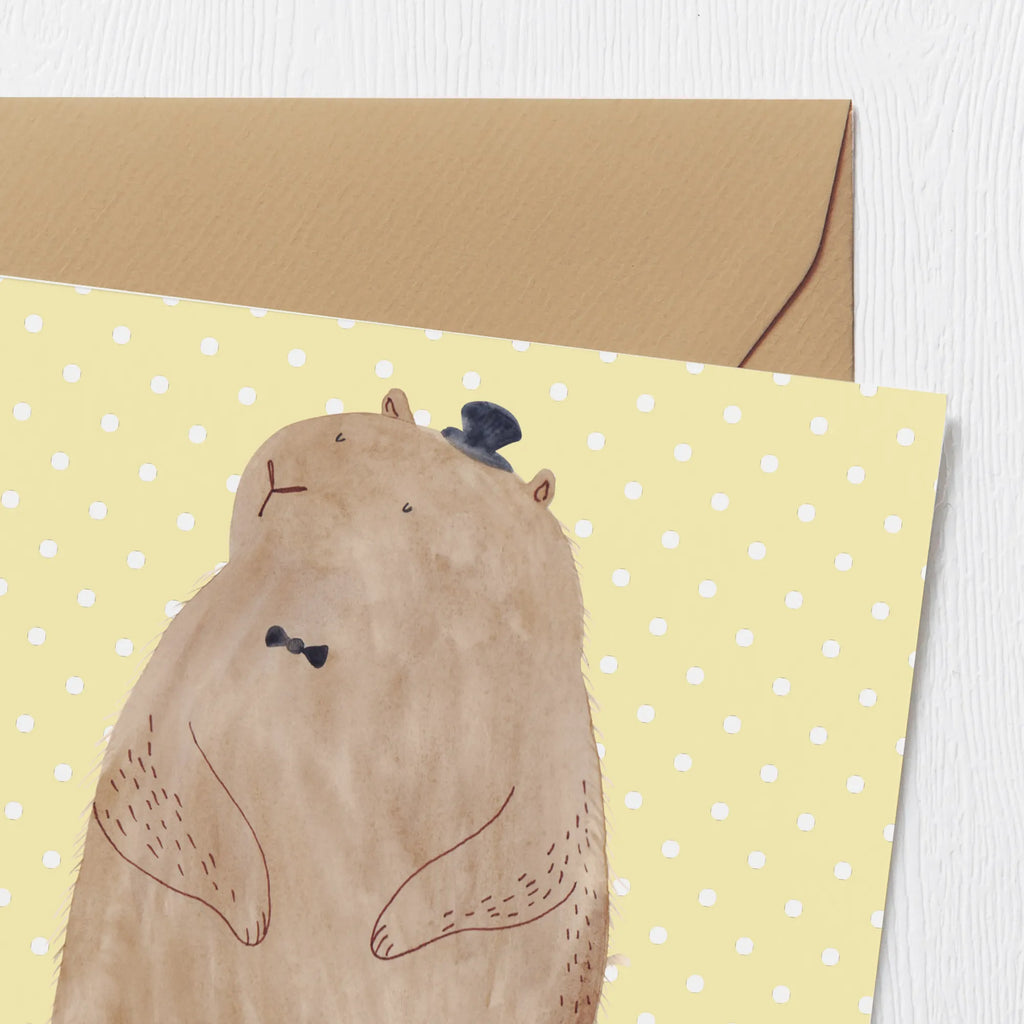 Deluxe Karte Murmeltier Klappkarte, Hochwertige Klappkarte, Einladungskarte, Geburtstagskarte, Hochwertige Grußkarte, Grußkarte, Karte, Hochzeitskarte, Glückwunschkarte, Tiermotive, Gute Laune, lustige Sprüche, Tiere, Fröhlichkeit, Knigge, Respekt, Murmeltier, Freundlichkeit, Anstand