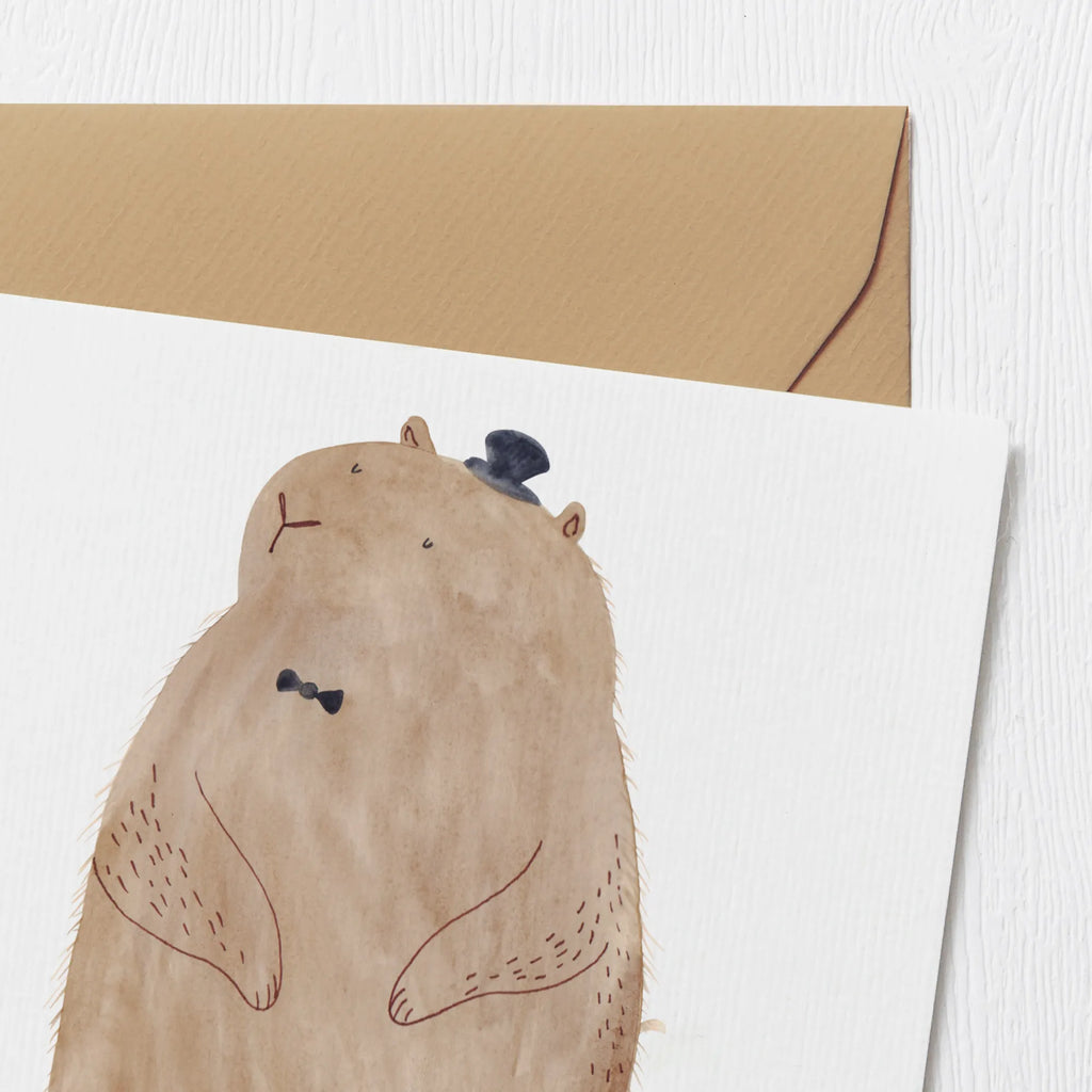 Deluxe Karte Murmeltier Klappkarte, Hochwertige Klappkarte, Einladungskarte, Geburtstagskarte, Hochwertige Grußkarte, Grußkarte, Karte, Hochzeitskarte, Glückwunschkarte, Tiermotive, Gute Laune, lustige Sprüche, Tiere, Fröhlichkeit, Knigge, Respekt, Murmeltier, Freundlichkeit, Anstand
