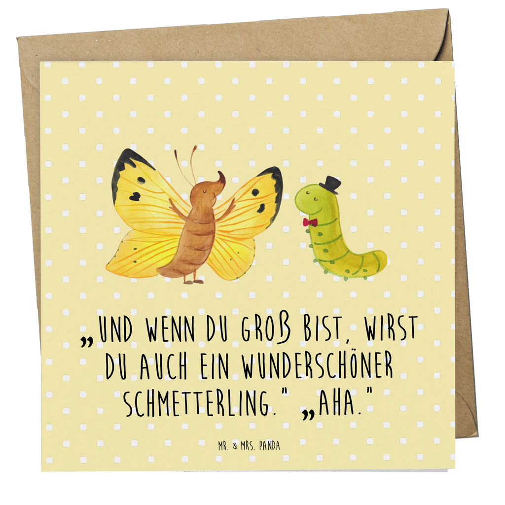 Deluxe Card Caterpillar butterfly Grußkarte, Hochzeitskarte, Karte, Glückwunschkarte, Klappkarte, Geburtstagskarte, Einladungskarte, Hochwertige Grußkarte, Hochwertige Klappkarte, Tiermotive, Gute Laune, lustige Sprüche, Tiere, Schmetterling, Hut, Entwicklung, Schönheit, Kokon, Zitronenfalter, Hütchen, Erwachsen werden, Aufwachsen, Raupe