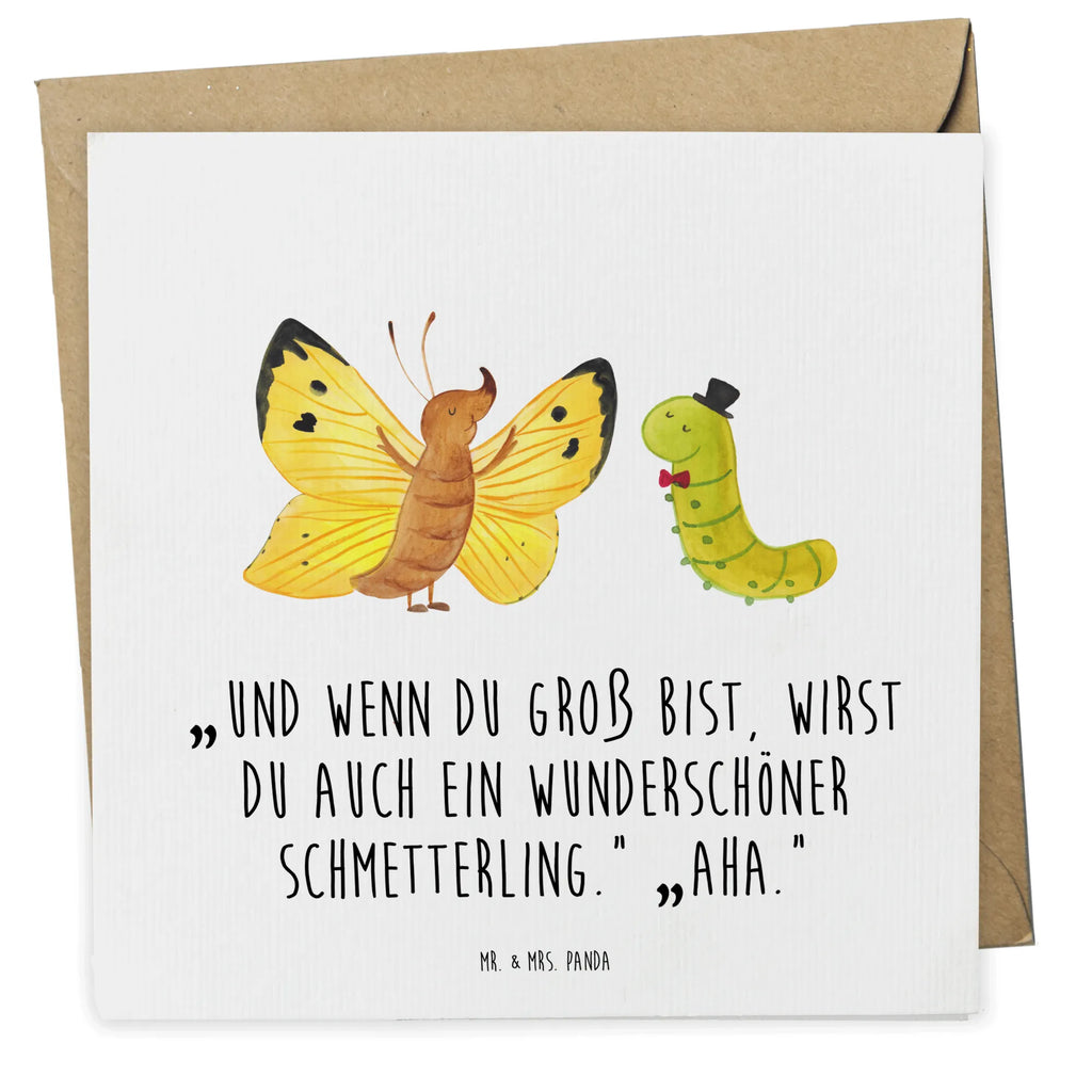 Deluxe Card Caterpillar butterfly Grußkarte, Hochzeitskarte, Karte, Glückwunschkarte, Klappkarte, Geburtstagskarte, Einladungskarte, Hochwertige Grußkarte, Hochwertige Klappkarte, Tiermotive, Gute Laune, lustige Sprüche, Tiere, Schmetterling, Hut, Entwicklung, Schönheit, Kokon, Zitronenfalter, Hütchen, Erwachsen werden, Aufwachsen, Raupe