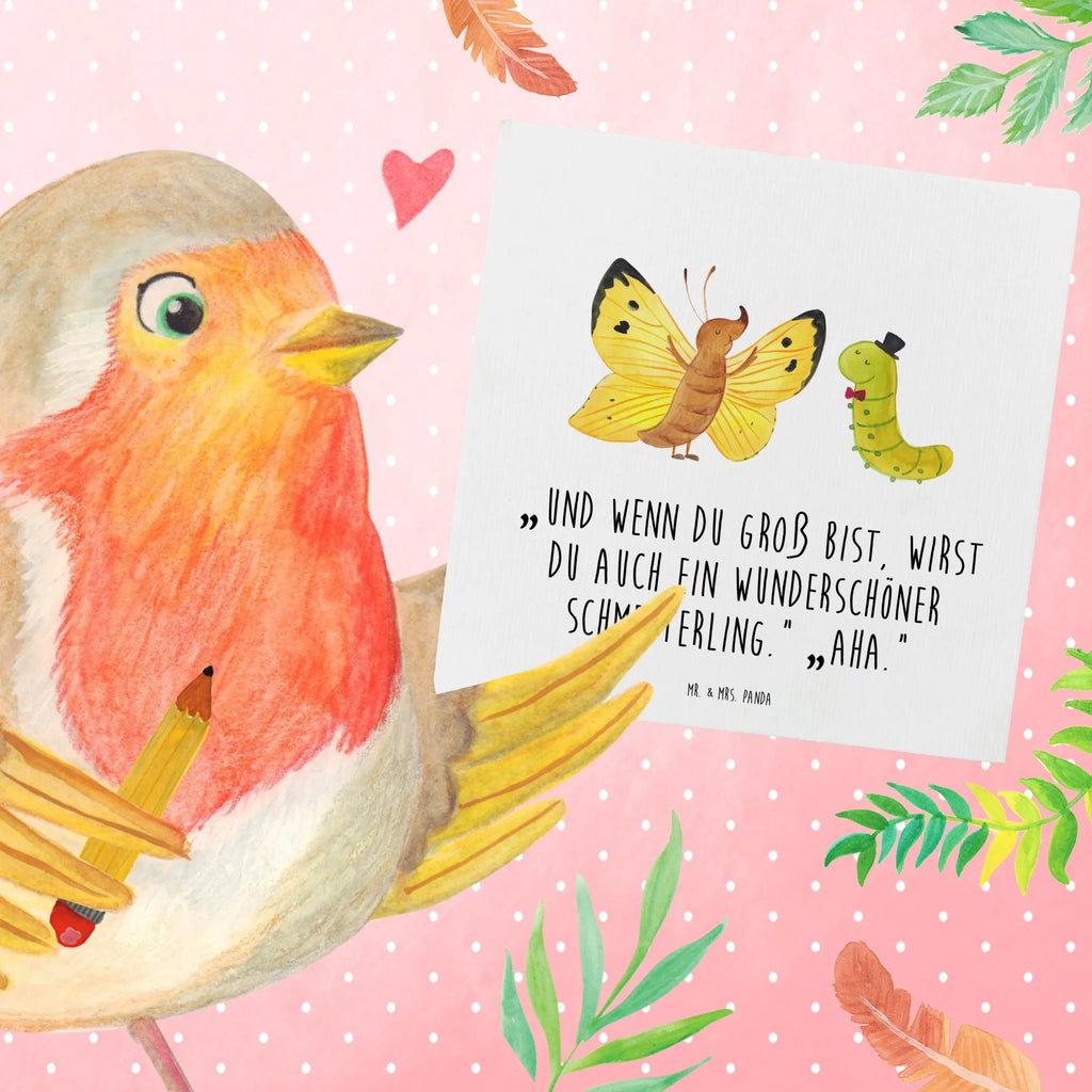 Deluxe Card Caterpillar butterfly Grußkarte, Hochzeitskarte, Karte, Glückwunschkarte, Klappkarte, Geburtstagskarte, Einladungskarte, Hochwertige Grußkarte, Hochwertige Klappkarte, Tiermotive, Gute Laune, lustige Sprüche, Tiere, Schmetterling, Hut, Entwicklung, Schönheit, Kokon, Zitronenfalter, Hütchen, Erwachsen werden, Aufwachsen, Raupe