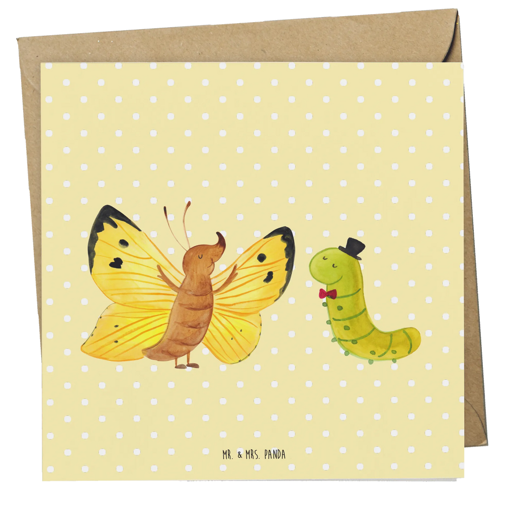 Deluxe Card Caterpillar butterfly Grußkarte, Hochzeitskarte, Karte, Glückwunschkarte, Klappkarte, Geburtstagskarte, Einladungskarte, Hochwertige Grußkarte, Hochwertige Klappkarte, Tiermotive, Gute Laune, lustige Sprüche, Tiere, Schmetterling, Hut, Entwicklung, Schönheit, Kokon, Zitronenfalter, Hütchen, Erwachsen werden, Aufwachsen, Raupe