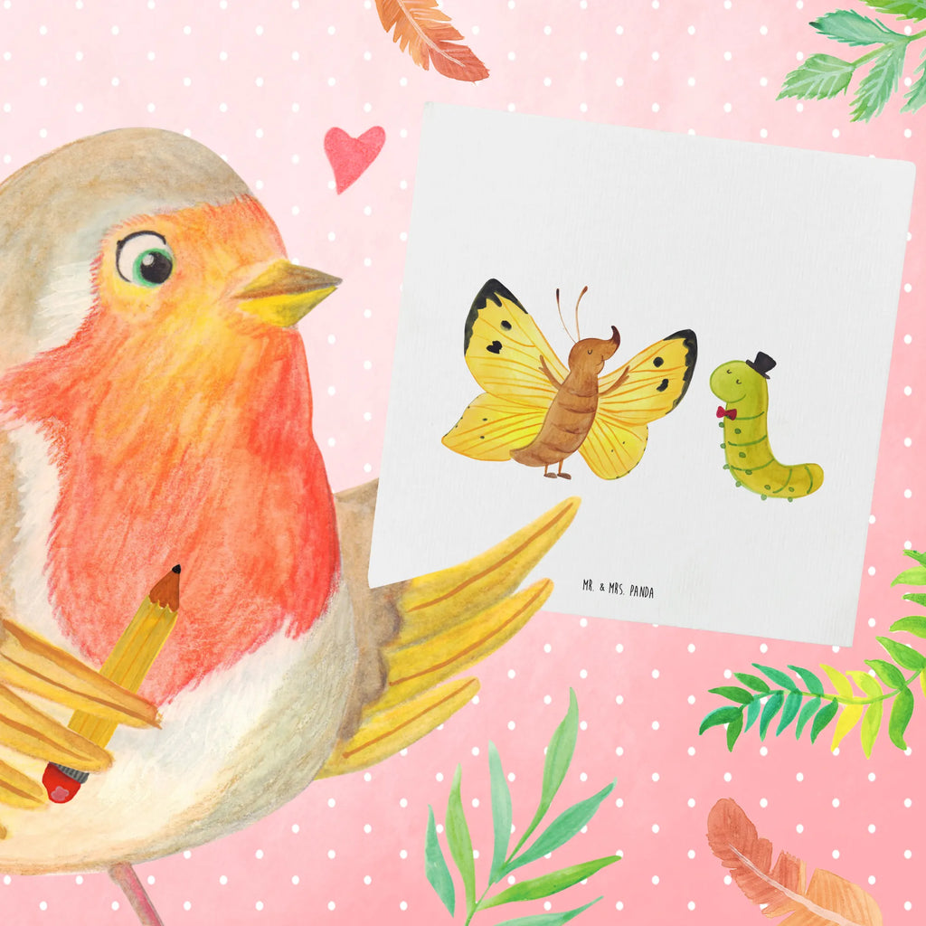 Deluxe Card Caterpillar butterfly Grußkarte, Hochzeitskarte, Karte, Glückwunschkarte, Klappkarte, Geburtstagskarte, Einladungskarte, Hochwertige Grußkarte, Hochwertige Klappkarte, Tiermotive, Gute Laune, lustige Sprüche, Tiere, Schmetterling, Hut, Entwicklung, Schönheit, Kokon, Zitronenfalter, Hütchen, Erwachsen werden, Aufwachsen, Raupe