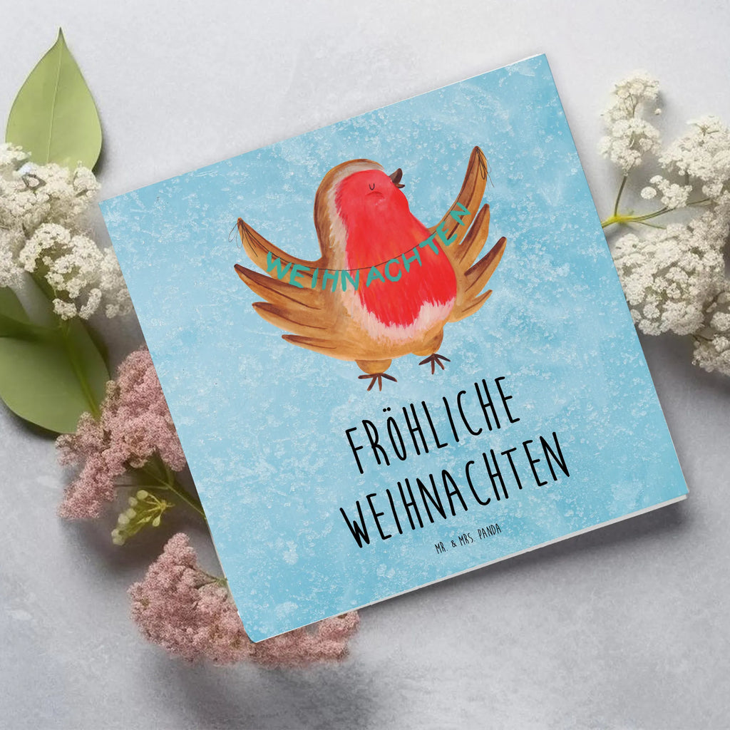 Deluxe Card robin Christmas Karte, Grußkarte, Klappkarte, Einladungskarte, Hochwertige Klappkarte, Hochzeitskarte, Hochwertige Grußkarte, Glückwunschkarte, Geburtstagskarte, Winter, Weihnachten, Weihnachtsdeko, Nikolaus, Advent, Heiligabend, Wintermotiv, Frohe Weihnachten, Weihnachtsmotiv, xmas, Vogel, Weihnachtsgruß