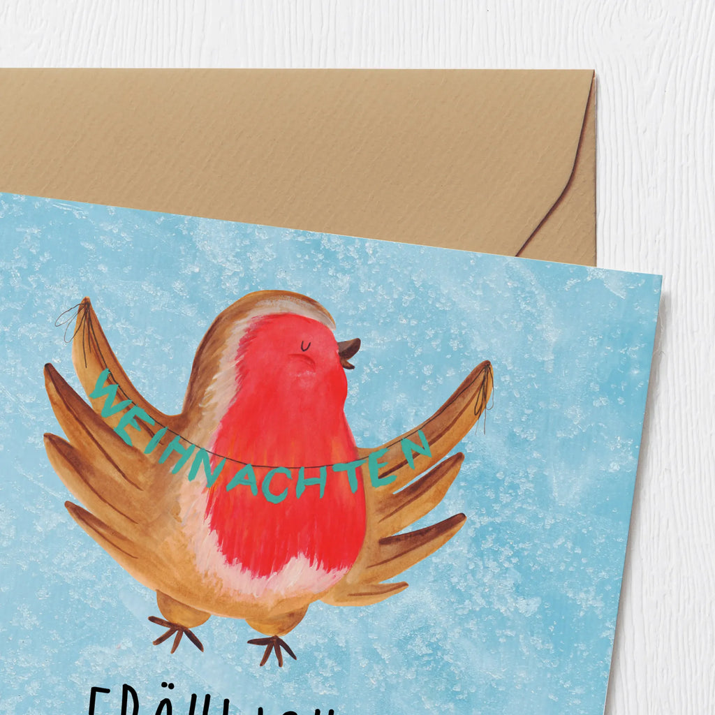 Deluxe Card robin Christmas Karte, Grußkarte, Klappkarte, Einladungskarte, Hochwertige Klappkarte, Hochzeitskarte, Hochwertige Grußkarte, Glückwunschkarte, Geburtstagskarte, Winter, Weihnachten, Weihnachtsdeko, Nikolaus, Advent, Heiligabend, Wintermotiv, Frohe Weihnachten, Weihnachtsmotiv, xmas, Vogel, Weihnachtsgruß