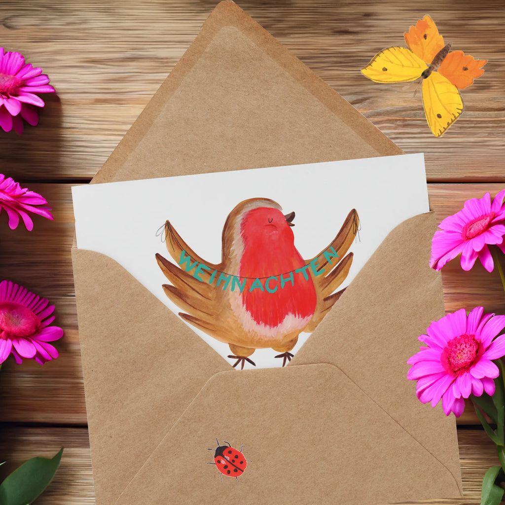 Deluxe Card robin Christmas Karte, Grußkarte, Klappkarte, Einladungskarte, Hochwertige Klappkarte, Hochzeitskarte, Hochwertige Grußkarte, Glückwunschkarte, Geburtstagskarte, Winter, Weihnachten, Weihnachtsdeko, Nikolaus, Advent, Heiligabend, Wintermotiv, Frohe Weihnachten, Weihnachtsmotiv, xmas, Vogel, Weihnachtsgruß