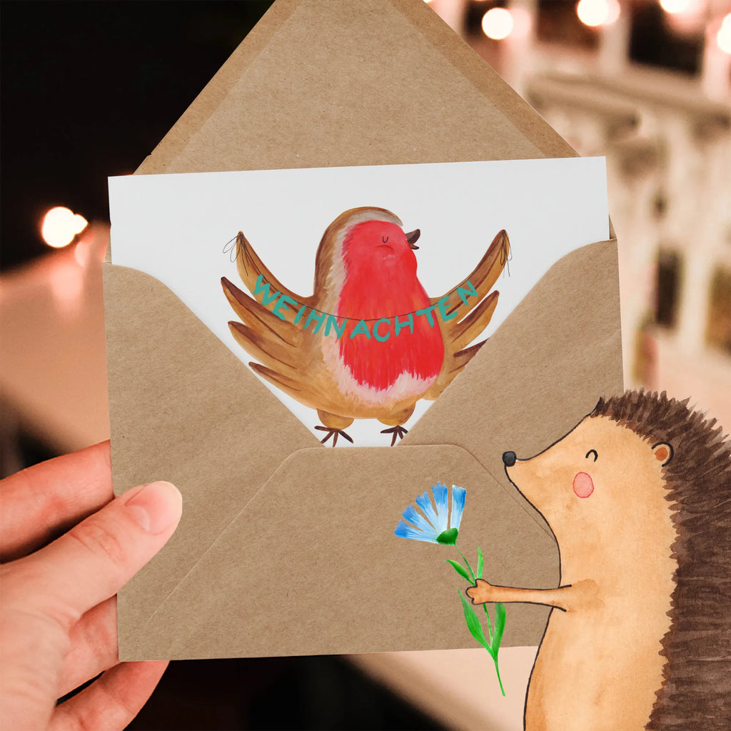 Deluxe Card robin Christmas Karte, Grußkarte, Klappkarte, Einladungskarte, Hochwertige Klappkarte, Hochzeitskarte, Hochwertige Grußkarte, Glückwunschkarte, Geburtstagskarte, Winter, Weihnachten, Weihnachtsdeko, Nikolaus, Advent, Heiligabend, Wintermotiv, Frohe Weihnachten, Weihnachtsmotiv, xmas, Vogel, Weihnachtsgruß