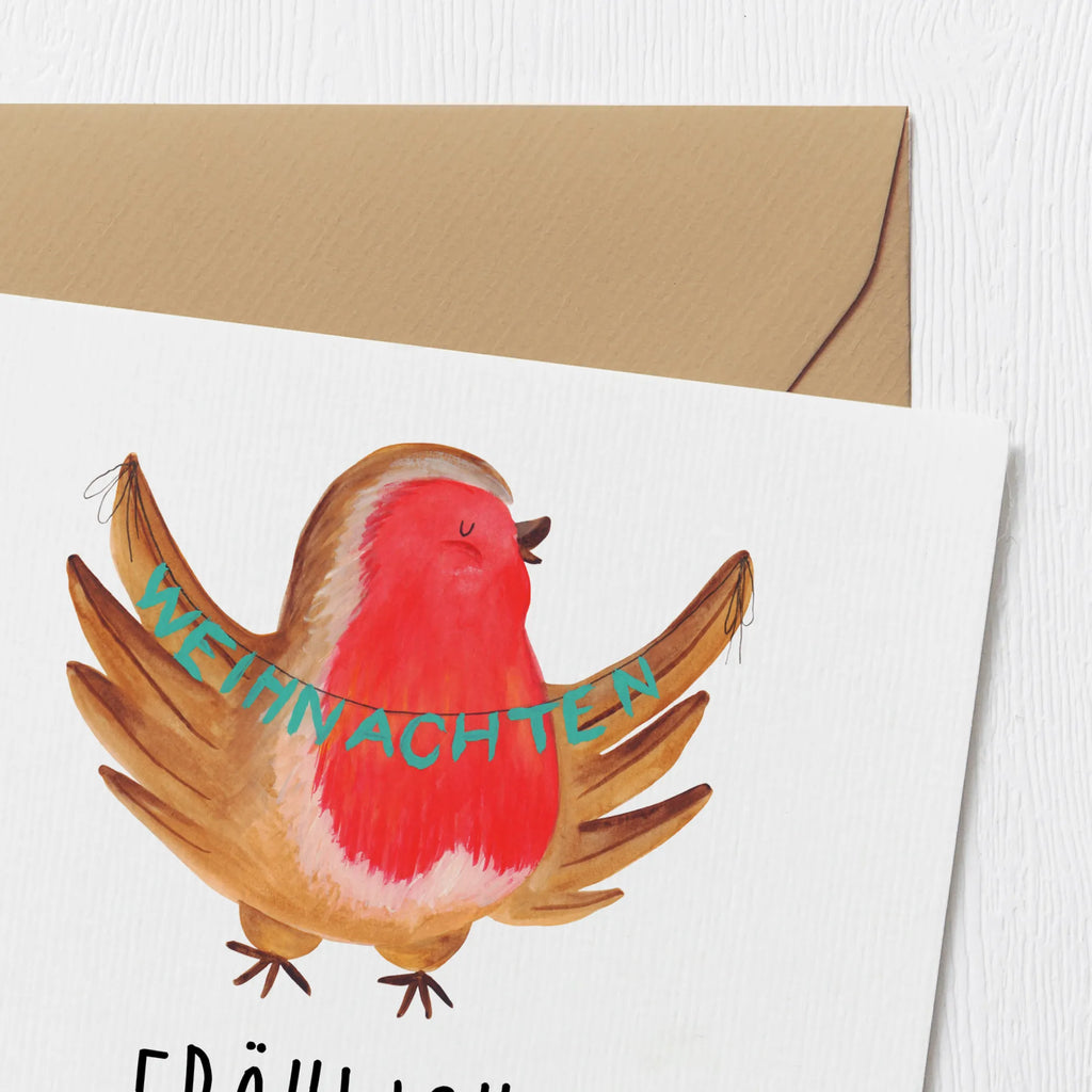 Deluxe Card robin Christmas Karte, Grußkarte, Klappkarte, Einladungskarte, Hochwertige Klappkarte, Hochzeitskarte, Hochwertige Grußkarte, Glückwunschkarte, Geburtstagskarte, Winter, Weihnachten, Weihnachtsdeko, Nikolaus, Advent, Heiligabend, Wintermotiv, Frohe Weihnachten, Weihnachtsmotiv, xmas, Vogel, Weihnachtsgruß