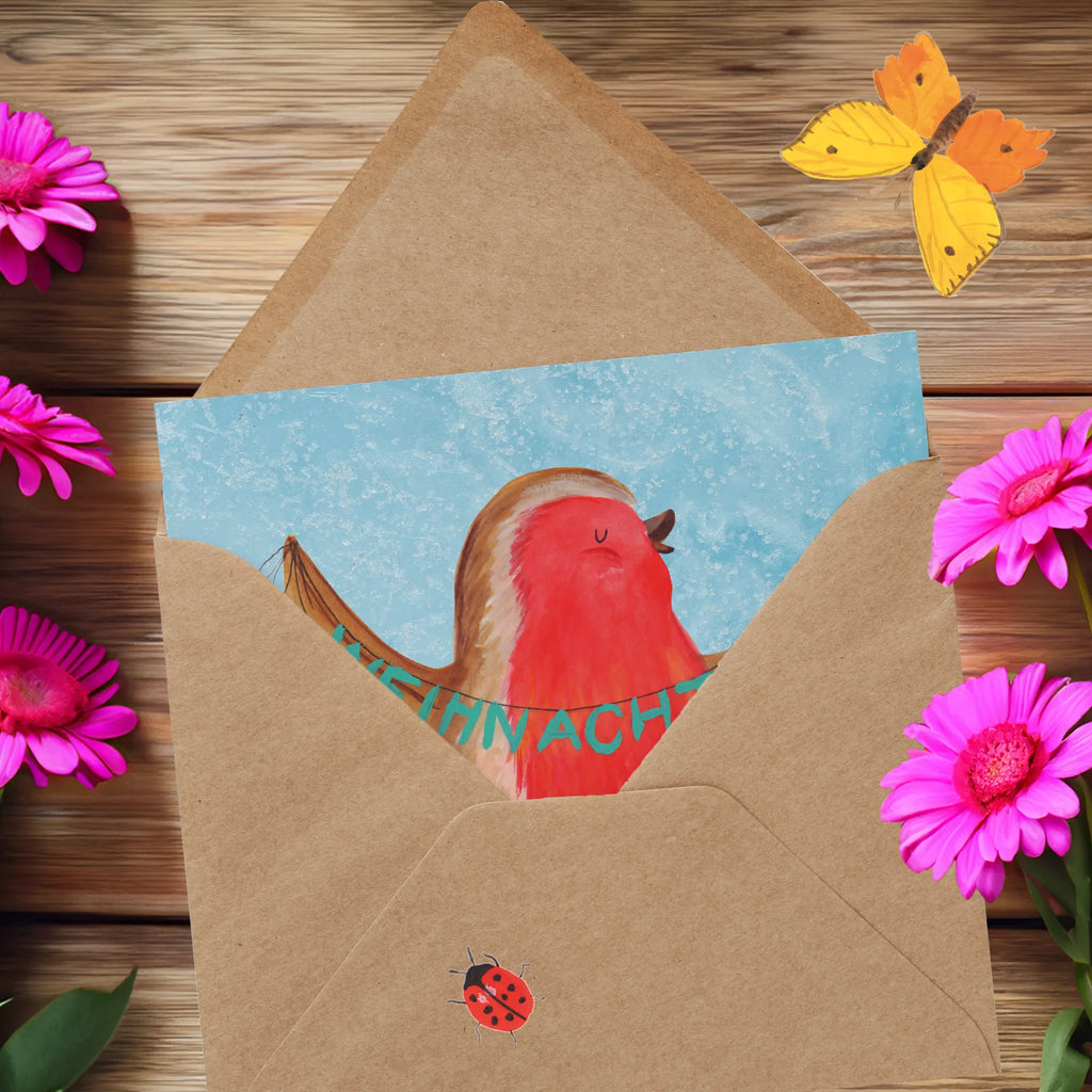 Deluxe Card robin Christmas Karte, Grußkarte, Klappkarte, Einladungskarte, Hochwertige Klappkarte, Hochzeitskarte, Hochwertige Grußkarte, Glückwunschkarte, Geburtstagskarte, Winter, Weihnachten, Weihnachtsdeko, Nikolaus, Advent, Heiligabend, Wintermotiv, Frohe Weihnachten, Weihnachtsmotiv, xmas, Vogel, Weihnachtsgruß