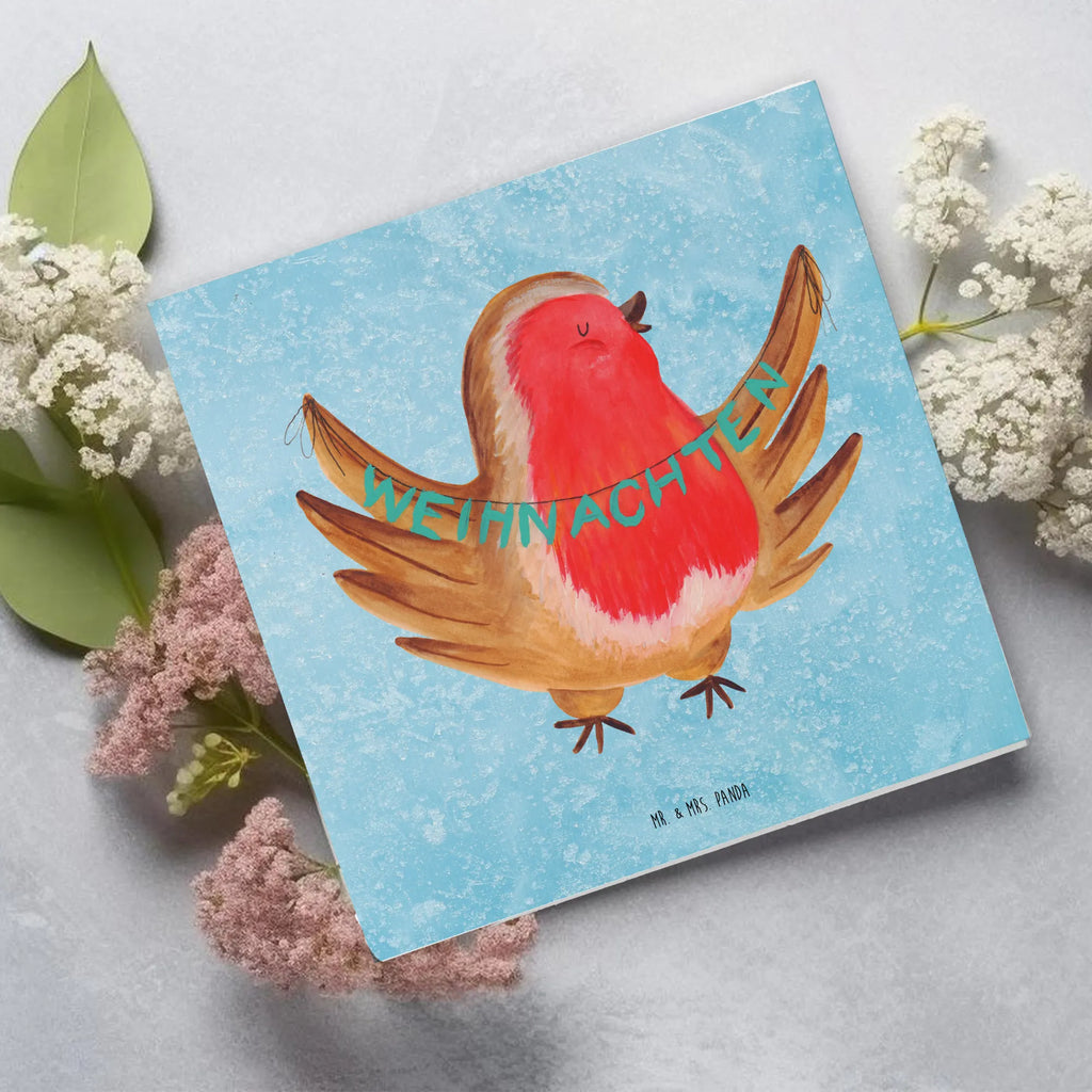 Deluxe Card robin Christmas Karte, Grußkarte, Klappkarte, Einladungskarte, Hochwertige Klappkarte, Hochzeitskarte, Hochwertige Grußkarte, Glückwunschkarte, Geburtstagskarte, Winter, Weihnachten, Weihnachtsdeko, Nikolaus, Advent, Heiligabend, Wintermotiv, Frohe Weihnachten, Weihnachtsmotiv, xmas, Vogel, Weihnachtsgruß