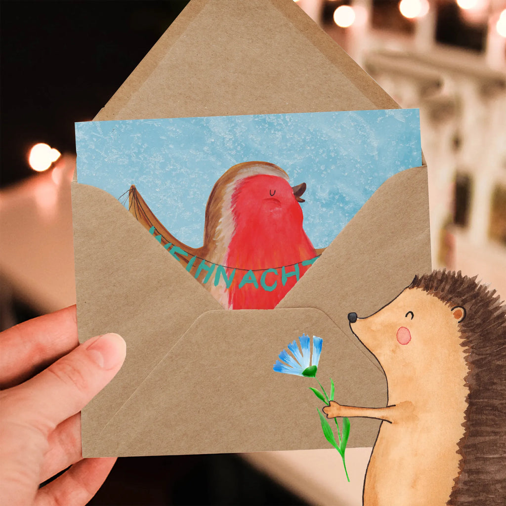 Deluxe Card robin Christmas Karte, Grußkarte, Klappkarte, Einladungskarte, Hochwertige Klappkarte, Hochzeitskarte, Hochwertige Grußkarte, Glückwunschkarte, Geburtstagskarte, Winter, Weihnachten, Weihnachtsdeko, Nikolaus, Advent, Heiligabend, Wintermotiv, Frohe Weihnachten, Weihnachtsmotiv, xmas, Vogel, Weihnachtsgruß