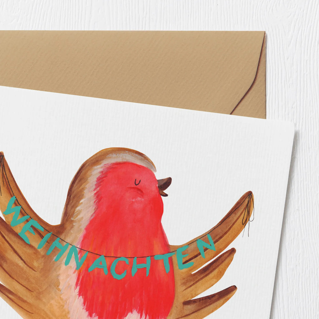 Deluxe Card robin Christmas Karte, Grußkarte, Klappkarte, Einladungskarte, Hochwertige Klappkarte, Hochzeitskarte, Hochwertige Grußkarte, Glückwunschkarte, Geburtstagskarte, Winter, Weihnachten, Weihnachtsdeko, Nikolaus, Advent, Heiligabend, Wintermotiv, Frohe Weihnachten, Weihnachtsmotiv, xmas, Vogel, Weihnachtsgruß