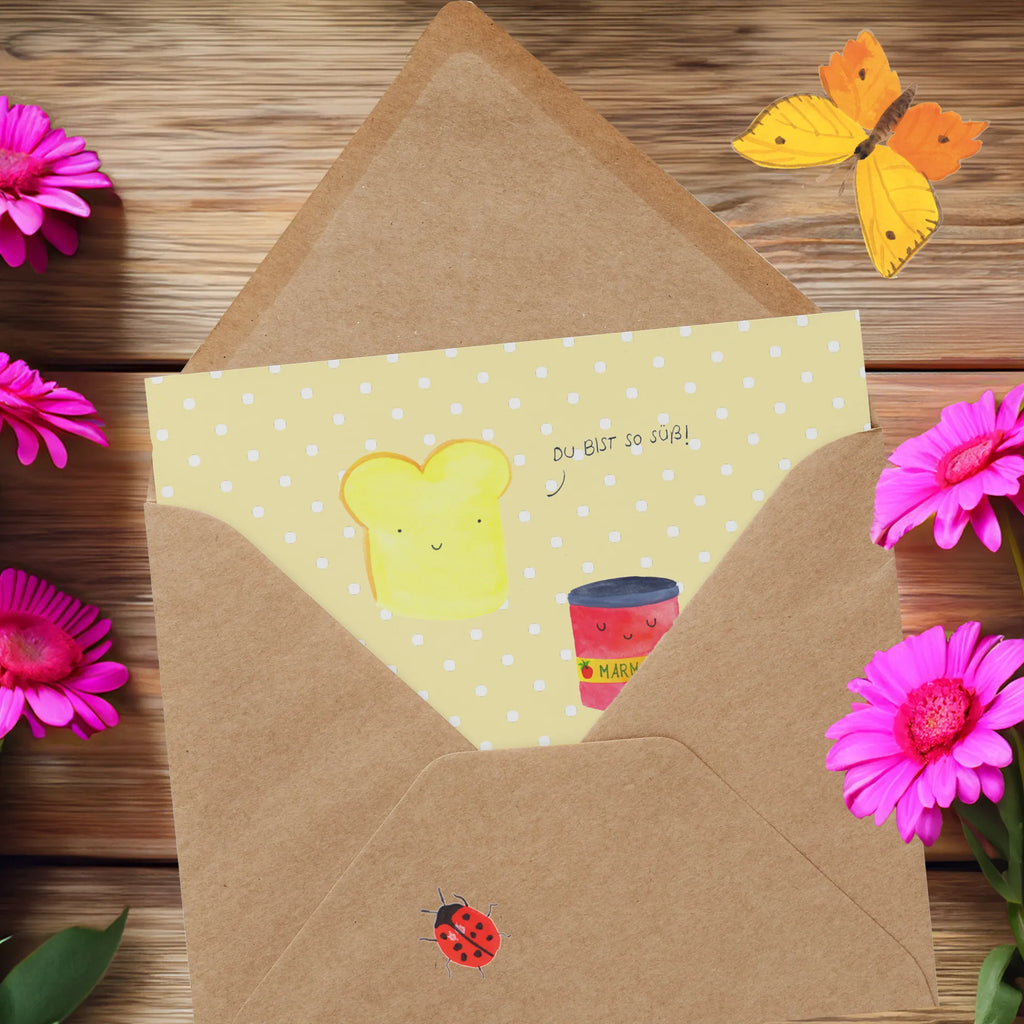 Deluxe Card toast jam Hochwertige Klappkarte, Einladungskarte, Hochzeitskarte, Grußkarte, Glückwunschkarte, Geburtstagskarte, Klappkarte, Karte, Hochwertige Grußkarte, Tiermotive, Gute Laune, lustige Sprüche, Tiere, Toast, Küche Spruch, Küche Deko, Frühstück Einladung, süß, süße Postkarte, Dreamteam, Marmelade, Brot, Toastbrot