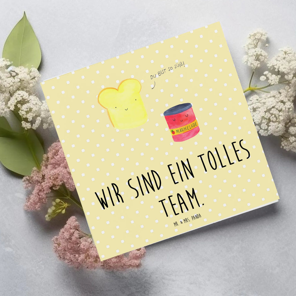 Deluxe Card toast jam Hochwertige Klappkarte, Einladungskarte, Hochzeitskarte, Grußkarte, Glückwunschkarte, Geburtstagskarte, Klappkarte, Karte, Hochwertige Grußkarte, Tiermotive, Gute Laune, lustige Sprüche, Tiere, Toast, Küche Spruch, Küche Deko, Frühstück Einladung, süß, süße Postkarte, Dreamteam, Marmelade, Brot, Toastbrot