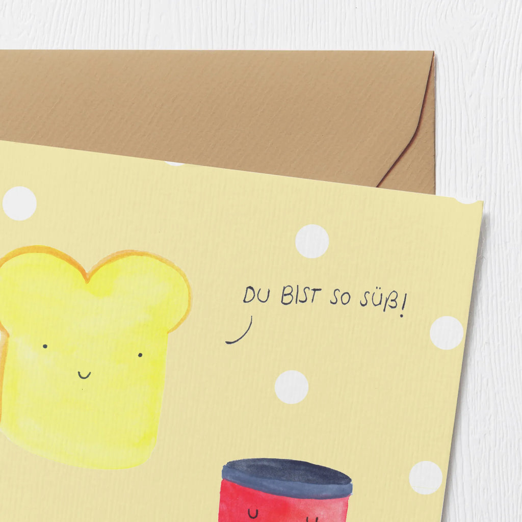 Deluxe Card toast jam Hochwertige Klappkarte, Einladungskarte, Hochzeitskarte, Grußkarte, Glückwunschkarte, Geburtstagskarte, Klappkarte, Karte, Hochwertige Grußkarte, Tiermotive, Gute Laune, lustige Sprüche, Tiere, Toast, Küche Spruch, Küche Deko, Frühstück Einladung, süß, süße Postkarte, Dreamteam, Marmelade, Brot, Toastbrot