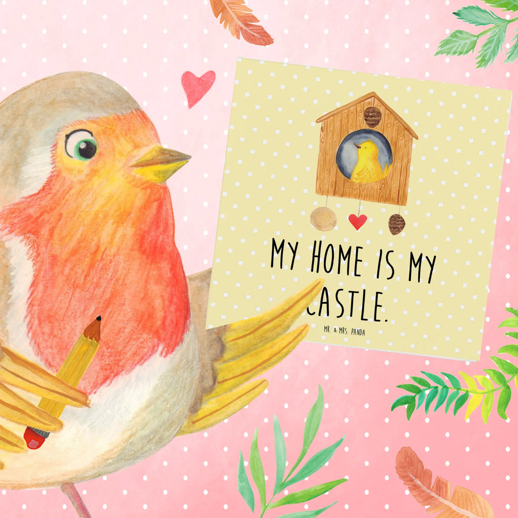Deluxe Card Bird House Geburtstagskarte, Grußkarte, Karte, Klappkarte, Glückwunschkarte, Einladungskarte, Hochwertige Klappkarte, Hochwertige Grußkarte, Hochzeitskarte, Tiermotive, Gute Laune, lustige Sprüche, Tiere, Lieblingsort, Haus, Castle, Vogelhaus, Zuhause, Vogelhäuschen, Vögel, Home sweet home, Familie, Nest, Wohnung, Vogel, unser Haus, Eigenheim