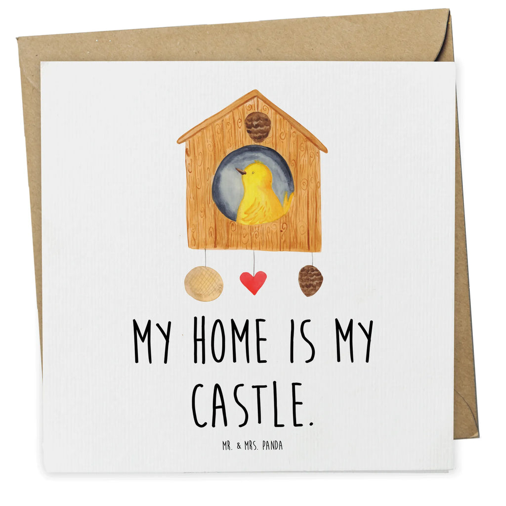 Deluxe Card Bird House Geburtstagskarte, Grußkarte, Karte, Klappkarte, Glückwunschkarte, Einladungskarte, Hochwertige Klappkarte, Hochwertige Grußkarte, Hochzeitskarte, Tiermotive, Gute Laune, lustige Sprüche, Tiere, Lieblingsort, Haus, Castle, Vogelhaus, Zuhause, Vogelhäuschen, Vögel, Home sweet home, Familie, Nest, Wohnung, Vogel, unser Haus, Eigenheim