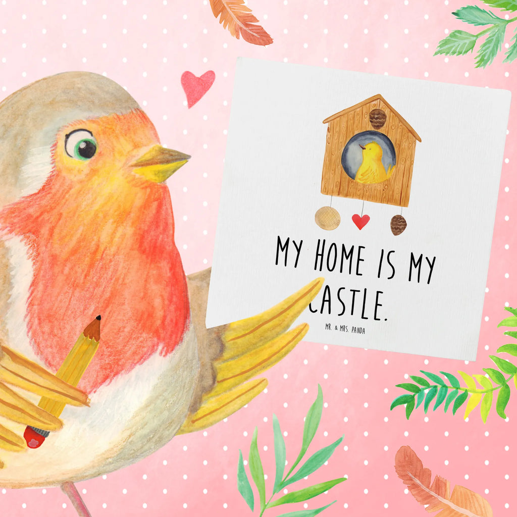Deluxe Card Bird House Geburtstagskarte, Grußkarte, Karte, Klappkarte, Glückwunschkarte, Einladungskarte, Hochwertige Klappkarte, Hochwertige Grußkarte, Hochzeitskarte, Tiermotive, Gute Laune, lustige Sprüche, Tiere, Lieblingsort, Haus, Castle, Vogelhaus, Zuhause, Vogelhäuschen, Vögel, Home sweet home, Familie, Nest, Wohnung, Vogel, unser Haus, Eigenheim
