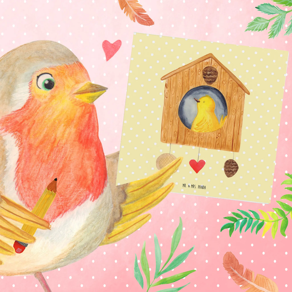 Deluxe Card Bird House Geburtstagskarte, Grußkarte, Karte, Klappkarte, Glückwunschkarte, Einladungskarte, Hochwertige Klappkarte, Hochwertige Grußkarte, Hochzeitskarte, Tiermotive, Gute Laune, lustige Sprüche, Tiere, Lieblingsort, Haus, Castle, Vogelhaus, Zuhause, Vogelhäuschen, Vögel, Home sweet home, Familie, Nest, Wohnung, Vogel, unser Haus, Eigenheim