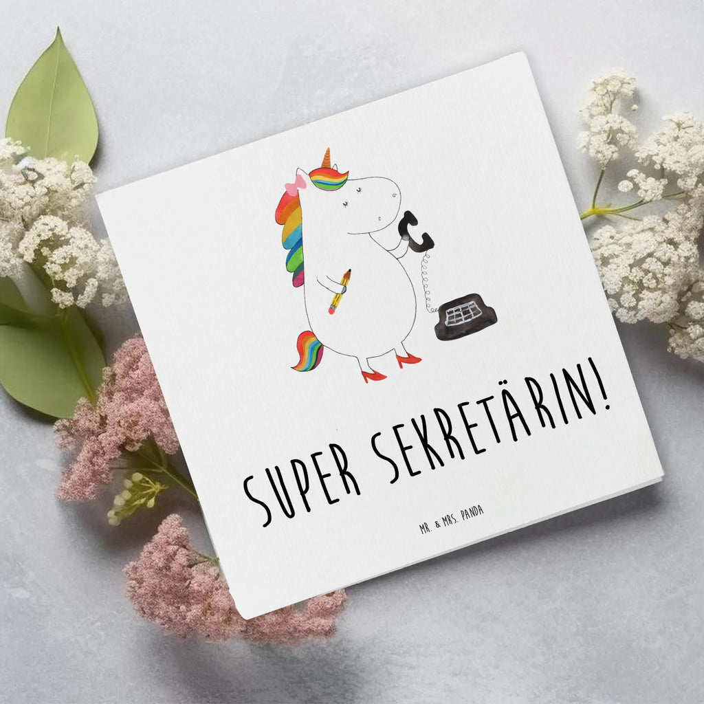 Deluxe Card unicorn secretary Grußkarte, Glückwunschkarte, Einladungskarte, Klappkarte, Hochwertige Klappkarte, Hochzeitskarte, Karte, Hochwertige Grußkarte, Geburtstagskarte, Einhorn, Einhörner, Einhorn Deko, Unicorn, Rechtsanwältin, Büro, Bürohilfe, Steuerkanzlei, Bürokraft, Steuerbüro, Rechtsanwaltsgehilfin, Sekretärin