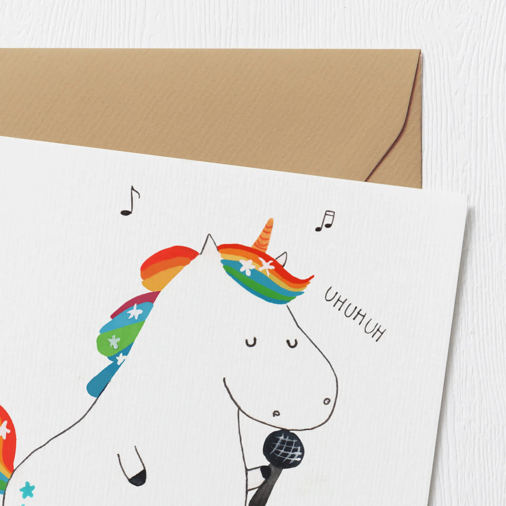 Deluxe Card unicorn Singer Klappkarte, Glückwunschkarte, Geburtstagskarte, Hochwertige Grußkarte, Hochwertige Klappkarte, Grußkarte, Hochzeitskarte, Karte, Einladungskarte, Einhorn, Einhörner, Einhorn Deko, Unicorn, Glitzer, Konfetti, Freundin, Geburtstag, Sängerin, Disco, Feier, Fest, Sänger, Party