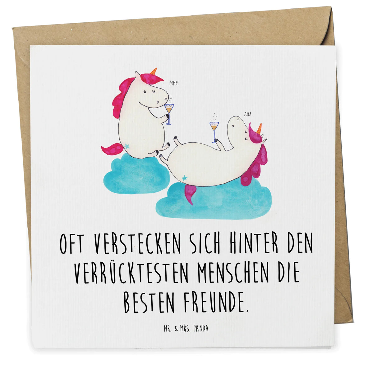 Deluxe Karte Einhorn Sekt doppelkarte, Glückwunschkarte, Klappkarte, anlasskarte, faltkarte, Grußkarte, Unicorn, Einhorn, Einhörner, Einhorn Deko, Anstoßen, Freundinnen, Freundin, Beste, BFF, Korken, Party, Sekt, Spaß, Mädelsabend