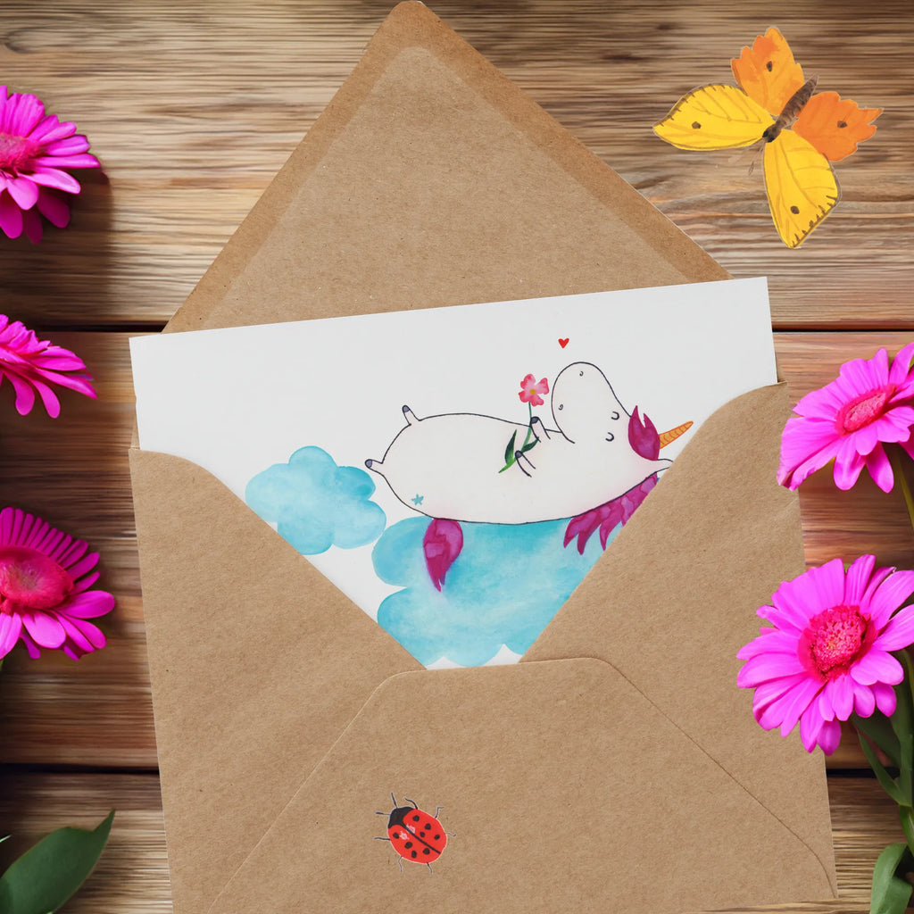 Deluxe Karte Einhorn Verliebt Hochzeitskarte, Hochwertige Grußkarte, Klappkarte, Einladungskarte, Geburtstagskarte, Hochwertige Klappkarte, Glückwunschkarte, Grußkarte, Karte, Einhorn, Einhörner, Einhorn Deko, Unicorn, Wolke, Liebe, Liebesbeweis, verliebt, Freundin