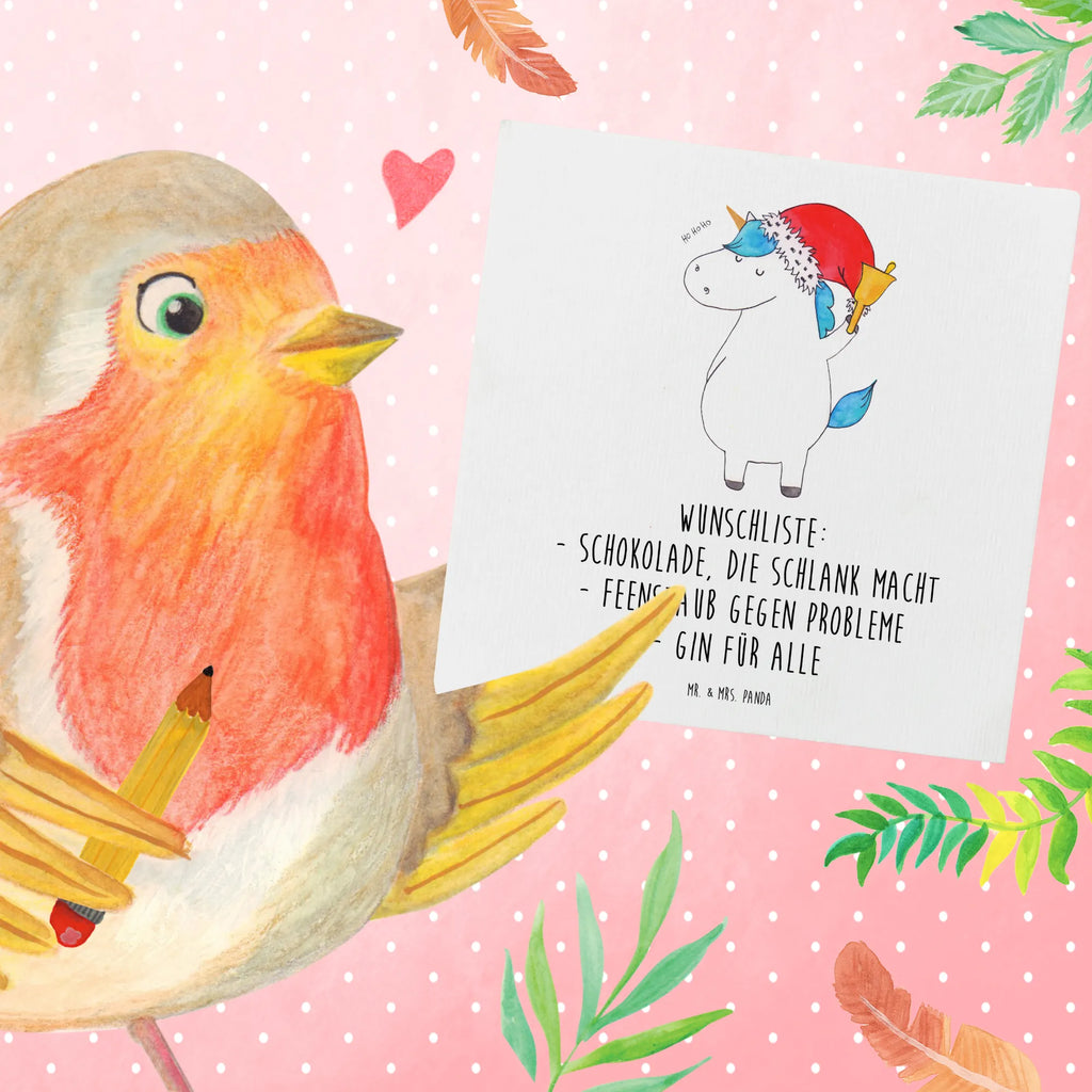 Deluxe Card unicorn Santa Claus Hochzeitskarte, Grußkarte, Geburtstagskarte, Glückwunschkarte, Hochwertige Klappkarte, Karte, Einladungskarte, Klappkarte, Hochwertige Grußkarte, Einhorn, Einhörner, Einhorn Deko, Unicorn, Wunschzettel, Feenstaub, Weihnachtsmann, Weihnachten, Nikolaus, Schokolade, Gin, Schoki, Wunschliste