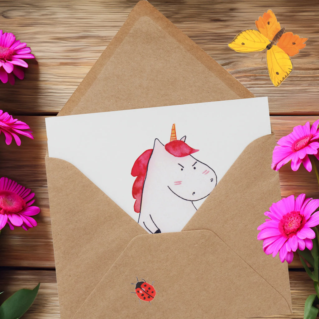 Deluxe Card unicorn Fury Einladungskarte, Karte, Grußkarte, Hochwertige Klappkarte, Glückwunschkarte, Hochzeitskarte, Klappkarte, Hochwertige Grußkarte, Geburtstagskarte, Einhorn, Einhörner, Einhorn Deko, Unicorn, Arbeit, lustlos, dumme Fragen, lustig, Spaß, nein, Ansage, Büro, Geschenk, Realität, wütend