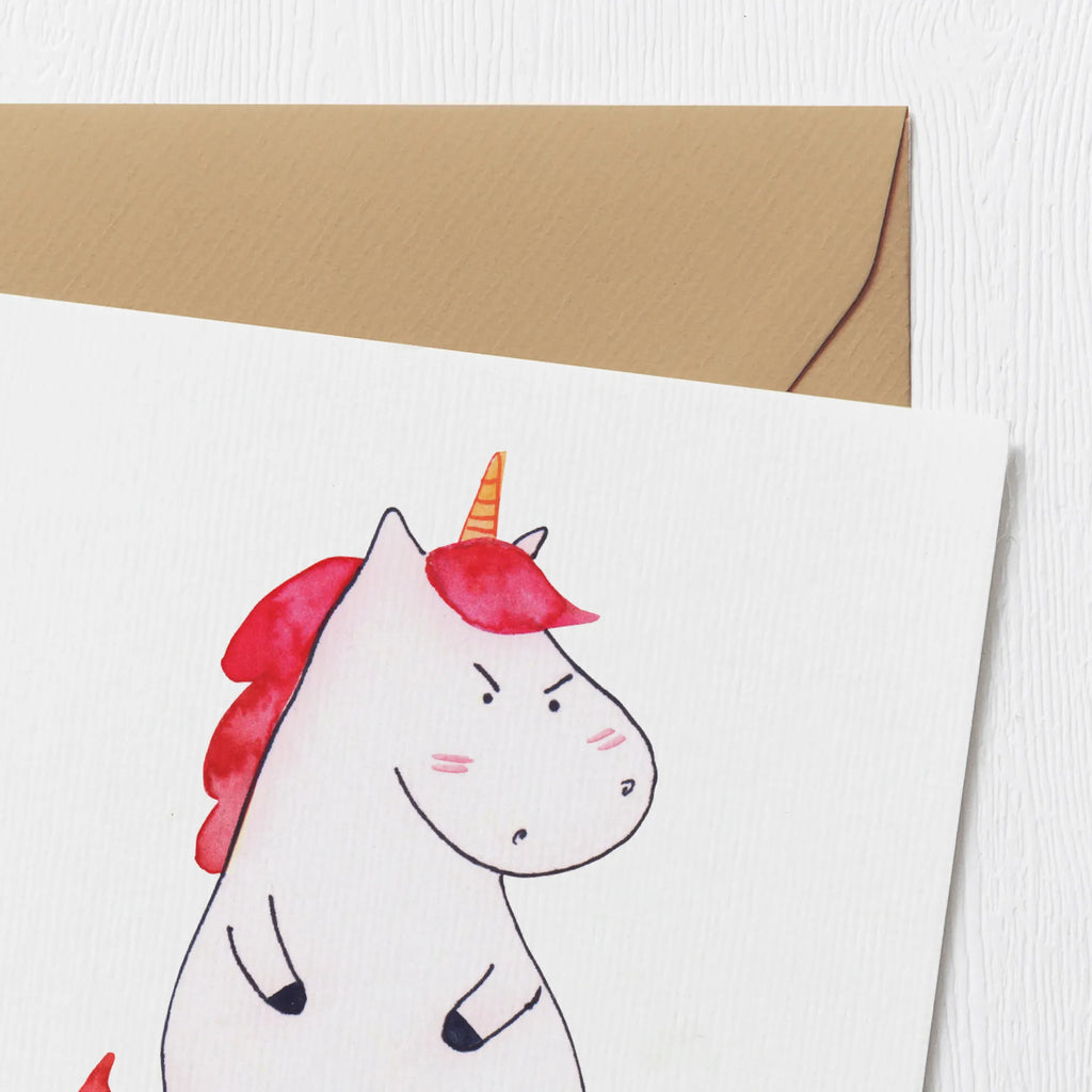 Deluxe Card unicorn Fury Einladungskarte, Karte, Grußkarte, Hochwertige Klappkarte, Glückwunschkarte, Hochzeitskarte, Klappkarte, Hochwertige Grußkarte, Geburtstagskarte, Einhorn, Einhörner, Einhorn Deko, Unicorn, Arbeit, lustlos, dumme Fragen, lustig, Spaß, nein, Ansage, Büro, Geschenk, Realität, wütend