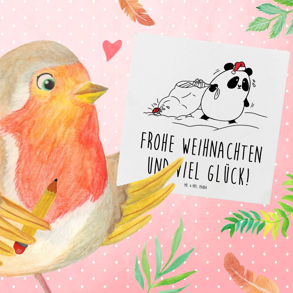 Deluxe Karte Panda Weihnachten Hochzeitskarte, Hochwertige Grußkarte, Glückwunschkarte, Klappkarte, Karte, Grußkarte, Hochwertige Klappkarte, Geburtstagskarte, Einladungskarte