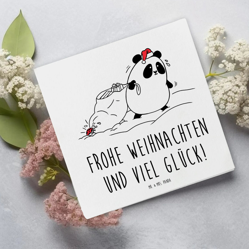 Deluxe Karte Panda Weihnachten Hochzeitskarte, Hochwertige Grußkarte, Glückwunschkarte, Klappkarte, Karte, Grußkarte, Hochwertige Klappkarte, Geburtstagskarte, Einladungskarte