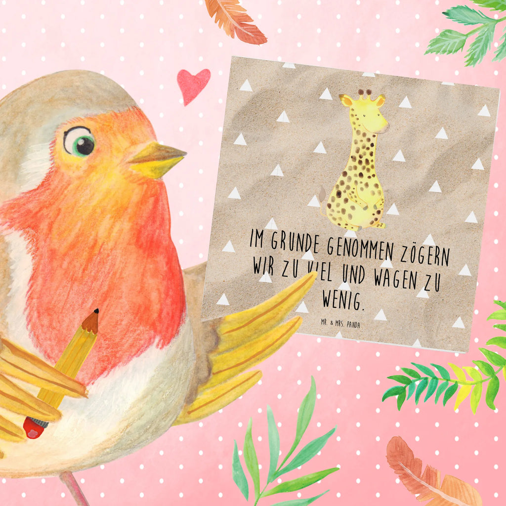 Deluxe Card giraffe Satisfied Hochwertige Grußkarte, Geburtstagskarte, Grußkarte, Einladungskarte, Hochzeitskarte, Klappkarte, Hochwertige Klappkarte, Karte, Glückwunschkarte, Afrika, Wildtiere, Glück, Abenteuer, Giraffe, Zufrieden