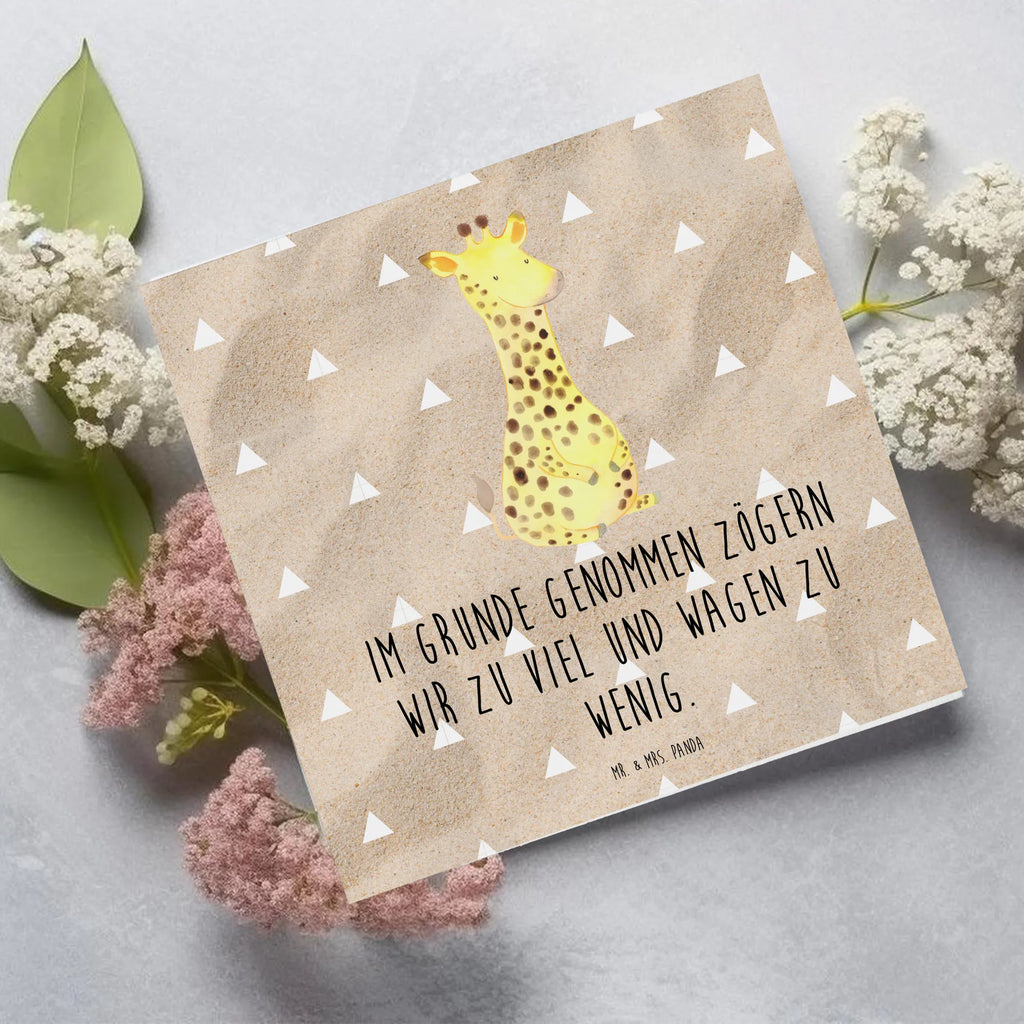 Deluxe Card giraffe Satisfied Hochwertige Grußkarte, Geburtstagskarte, Grußkarte, Einladungskarte, Hochzeitskarte, Klappkarte, Hochwertige Klappkarte, Karte, Glückwunschkarte, Afrika, Wildtiere, Glück, Abenteuer, Giraffe, Zufrieden