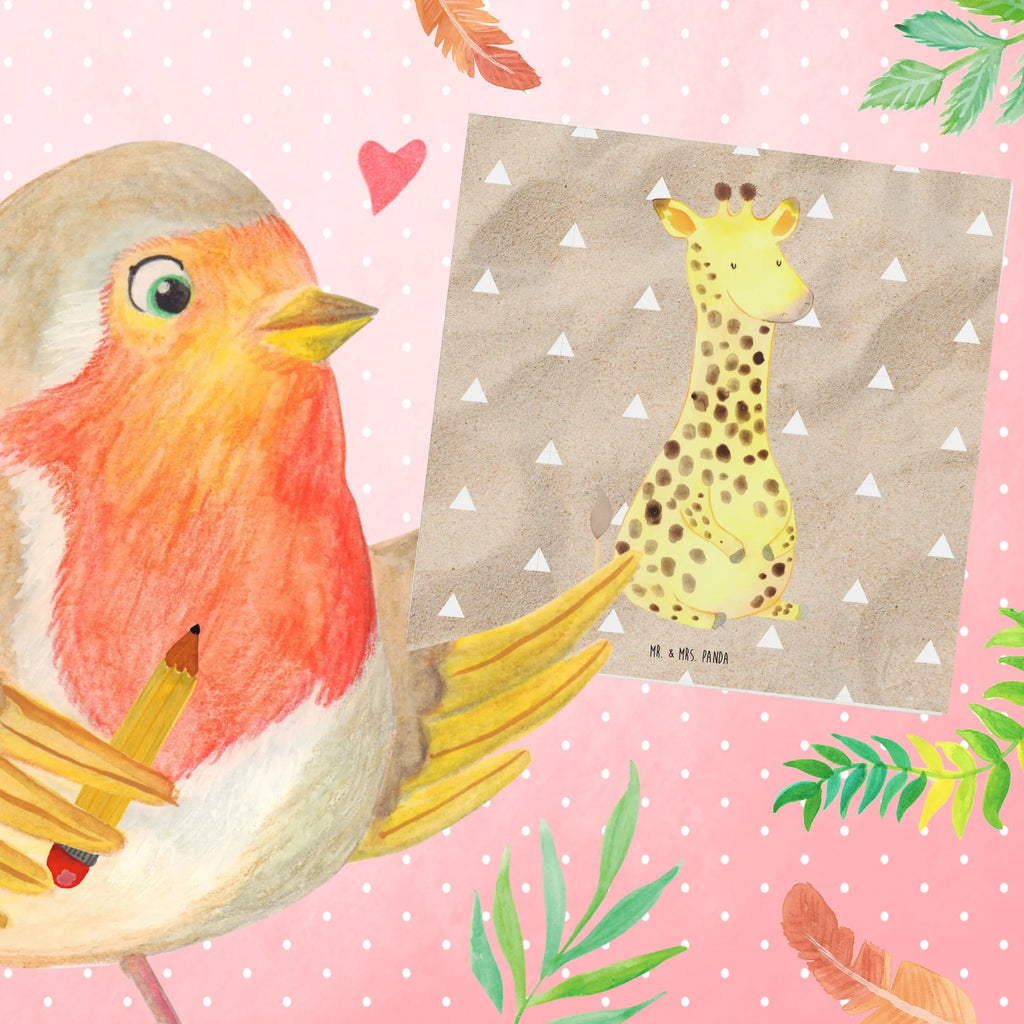 Deluxe Card giraffe Satisfied Hochwertige Grußkarte, Geburtstagskarte, Grußkarte, Einladungskarte, Hochzeitskarte, Klappkarte, Hochwertige Klappkarte, Karte, Glückwunschkarte, Afrika, Wildtiere, Glück, Abenteuer, Giraffe, Zufrieden