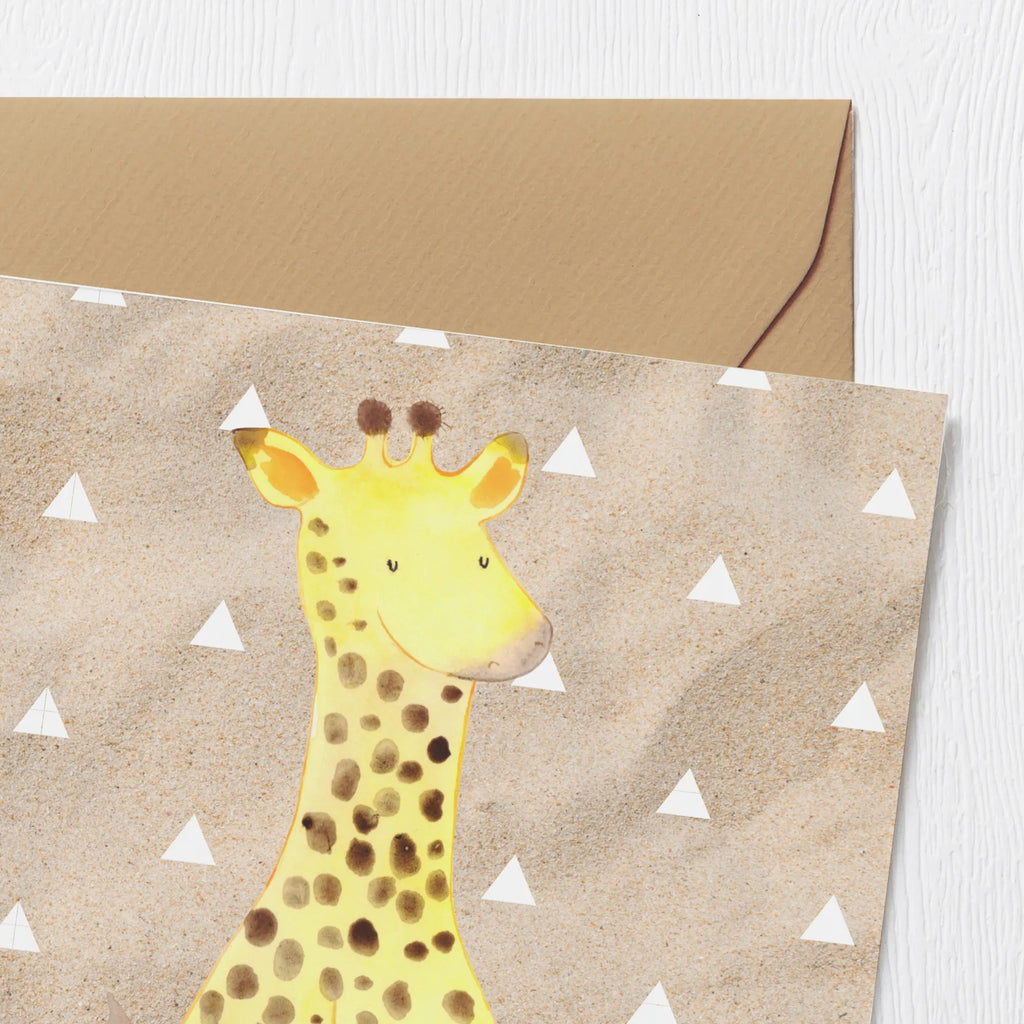 Deluxe Card giraffe Satisfied Hochwertige Grußkarte, Geburtstagskarte, Grußkarte, Einladungskarte, Hochzeitskarte, Klappkarte, Hochwertige Klappkarte, Karte, Glückwunschkarte, Afrika, Wildtiere, Glück, Abenteuer, Giraffe, Zufrieden