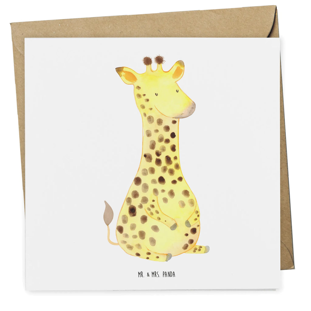 Deluxe Card giraffe Satisfied Hochwertige Grußkarte, Geburtstagskarte, Grußkarte, Einladungskarte, Hochzeitskarte, Klappkarte, Hochwertige Klappkarte, Karte, Glückwunschkarte, Afrika, Wildtiere, Glück, Abenteuer, Giraffe, Zufrieden
