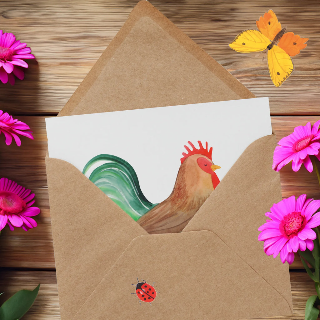 Deluxe Karte Hahn Korn Karte, Glückwunschkarte, Grußkarte, Geburtstagskarte, Hochwertige Klappkarte, Klappkarte, Hochwertige Grußkarte, Einladungskarte, Hochzeitskarte, Bauernhof, Hoftiere, Landwirt, Landwirtin, Korn, Natur, Hahn, Eier, Henne