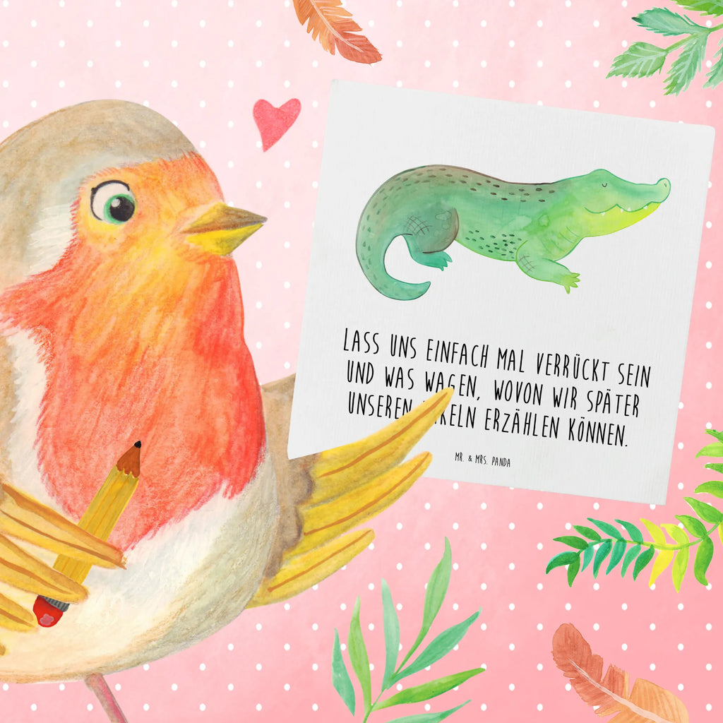 Deluxe Karte Krokodil Geburtstagskarte, Grußkarte, Glückwunschkarte, Karte, Hochwertige Grußkarte, Hochzeitskarte, Hochwertige Klappkarte, Einladungskarte, Klappkarte, Meerestiere, Meer, Urlaub, Reiselust, beste Freundin, Krokodile, Freundin, Krokodil, Abenteuerlust, Lieblingsmensch, spontan sein, verrückt sein