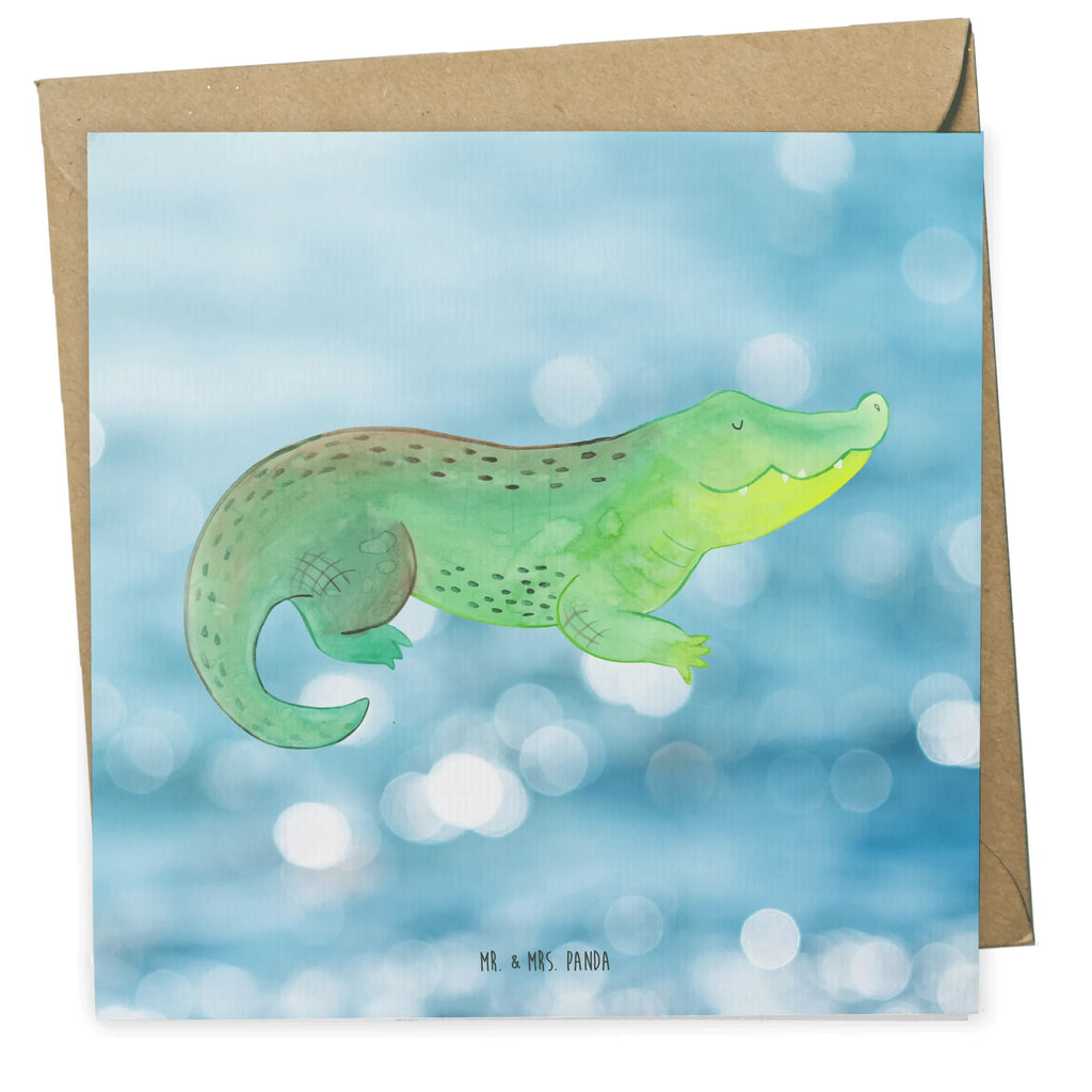 Deluxe Karte Krokodil Geburtstagskarte, Grußkarte, Glückwunschkarte, Karte, Hochwertige Grußkarte, Hochzeitskarte, Hochwertige Klappkarte, Einladungskarte, Klappkarte, Meerestiere, Meer, Urlaub, Reiselust, beste Freundin, Krokodile, Freundin, Krokodil, Abenteuerlust, Lieblingsmensch, spontan sein, verrückt sein