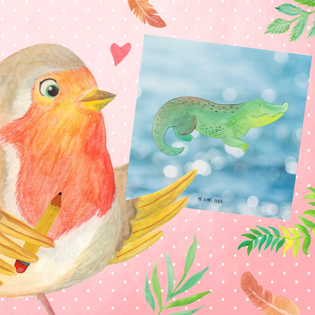 Deluxe Karte Krokodil Geburtstagskarte, Grußkarte, Glückwunschkarte, Karte, Hochwertige Grußkarte, Hochzeitskarte, Hochwertige Klappkarte, Einladungskarte, Klappkarte, Meerestiere, Meer, Urlaub, Reiselust, beste Freundin, Krokodile, Freundin, Krokodil, Abenteuerlust, Lieblingsmensch, spontan sein, verrückt sein