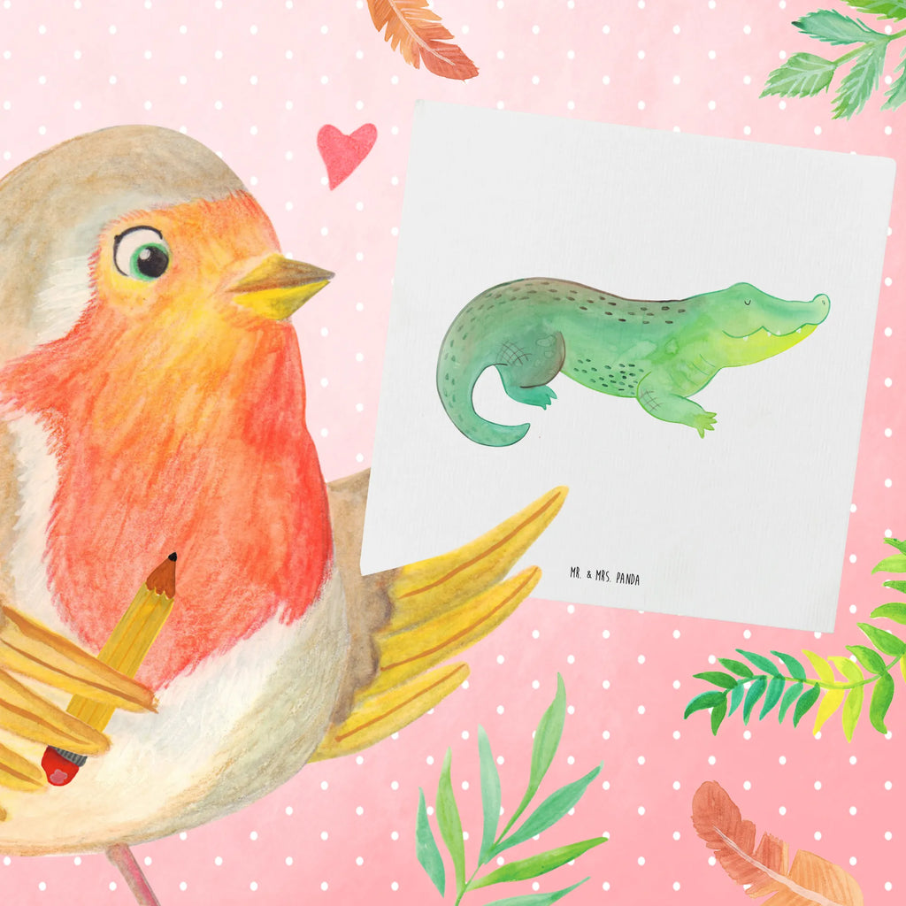 Deluxe Karte Krokodil Geburtstagskarte, Grußkarte, Glückwunschkarte, Karte, Hochwertige Grußkarte, Hochzeitskarte, Hochwertige Klappkarte, Einladungskarte, Klappkarte, Meerestiere, Meer, Urlaub, Reiselust, beste Freundin, Krokodile, Freundin, Krokodil, Abenteuerlust, Lieblingsmensch, spontan sein, verrückt sein