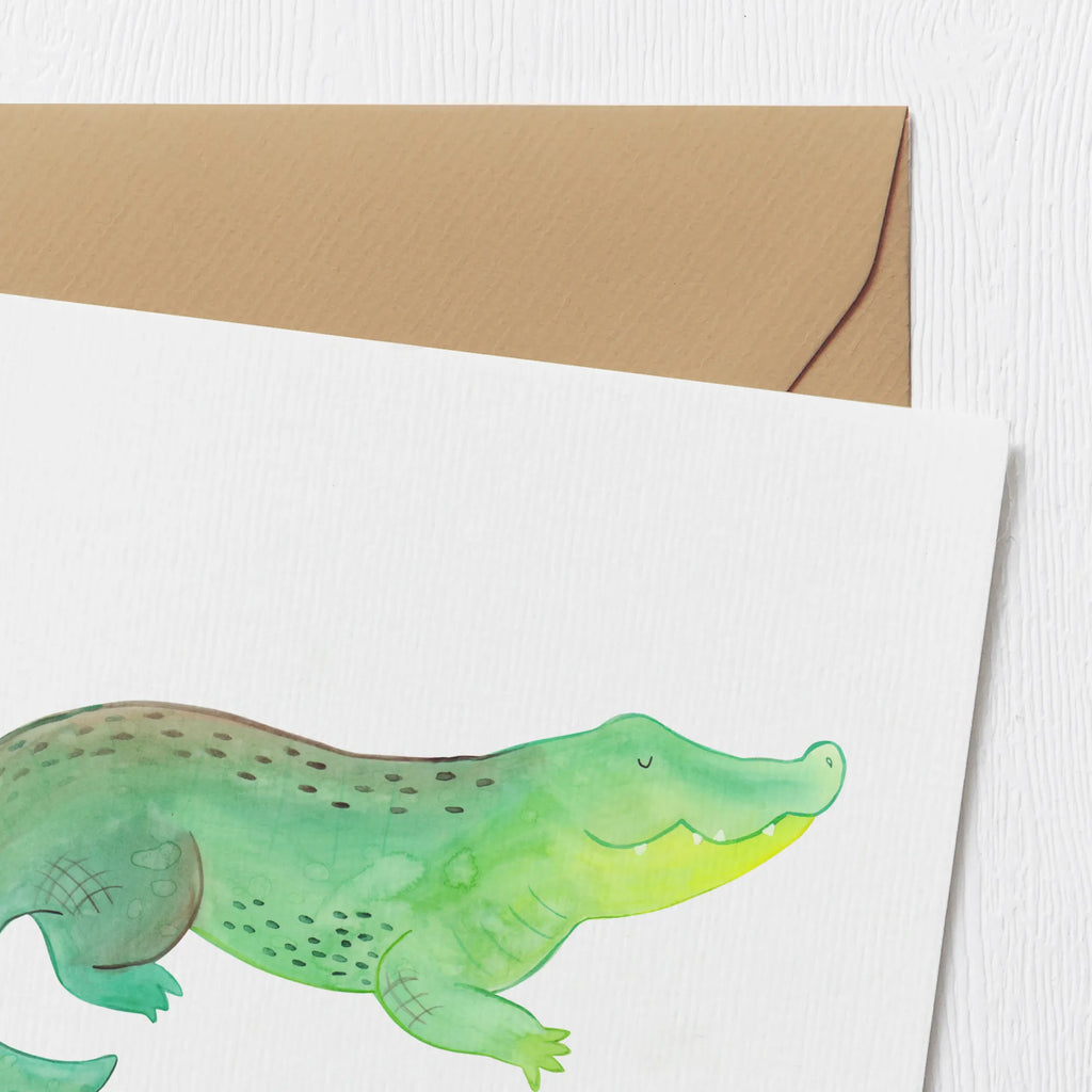 Deluxe Karte Krokodil Geburtstagskarte, Grußkarte, Glückwunschkarte, Karte, Hochwertige Grußkarte, Hochzeitskarte, Hochwertige Klappkarte, Einladungskarte, Klappkarte, Meerestiere, Meer, Urlaub, Reiselust, beste Freundin, Krokodile, Freundin, Krokodil, Abenteuerlust, Lieblingsmensch, spontan sein, verrückt sein