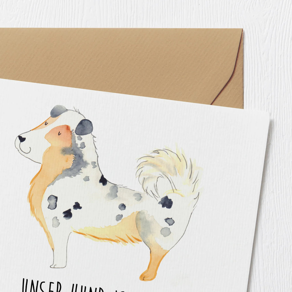 Deluxe Card Dog Australia Shepherd Geburtstagskarte, Klappkarte, Hochwertige Klappkarte, Grußkarte, Glückwunschkarte, Karte, Einladungskarte, Hochzeitskarte, Hochwertige Grußkarte, Hund, Hundemotiv, Haustier, Hunderasse, Tierliebhaber, Hundebesitzer, Sprüche, Shepherd, Familienhund, Australien Shepherd, Hundeliebe, Spruch