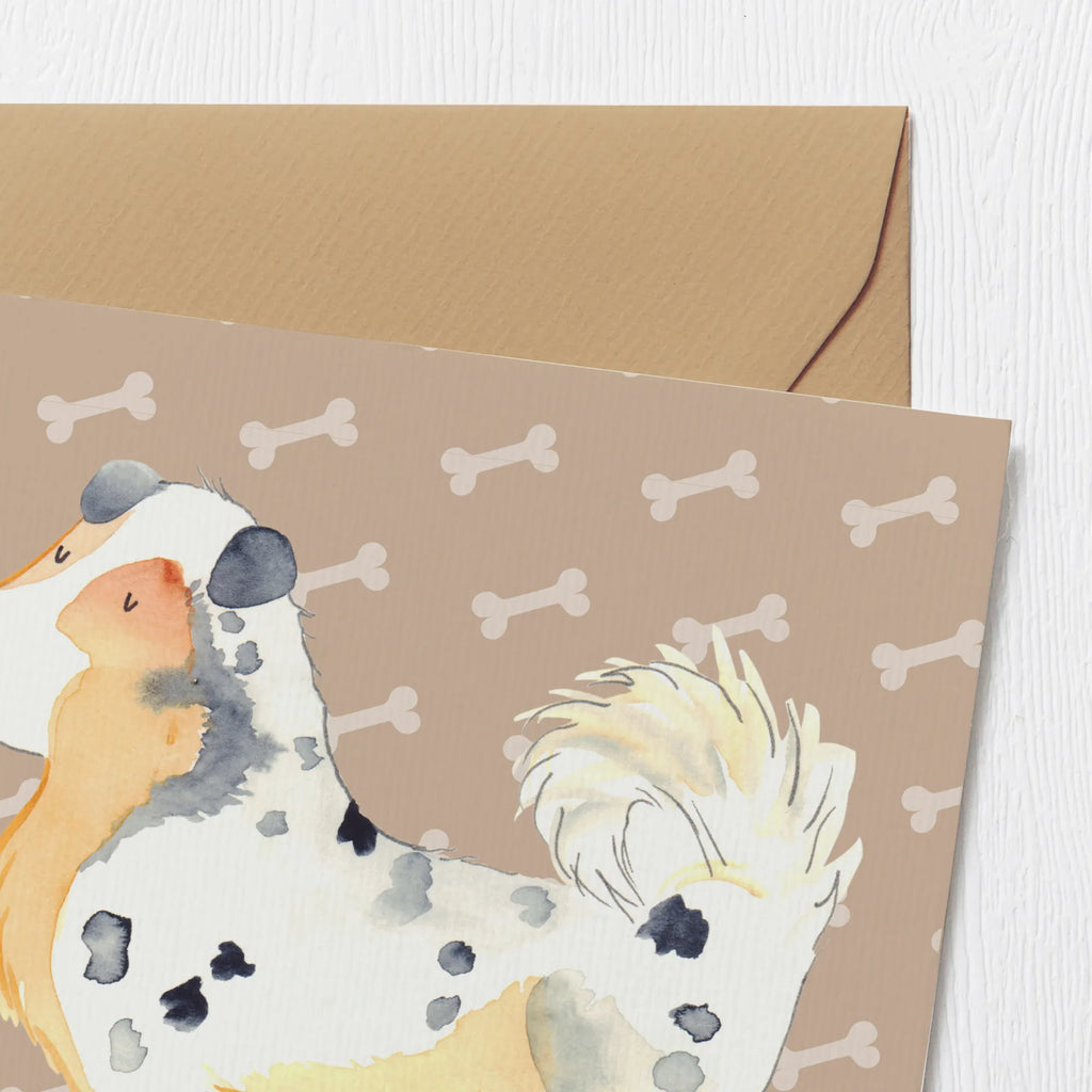 Deluxe Card Dog Australia Shepherd Geburtstagskarte, Klappkarte, Hochwertige Klappkarte, Grußkarte, Glückwunschkarte, Karte, Einladungskarte, Hochzeitskarte, Hochwertige Grußkarte, Hund, Hundemotiv, Haustier, Hunderasse, Tierliebhaber, Hundebesitzer, Sprüche, Shepherd, Familienhund, Australien Shepherd, Hundeliebe, Spruch